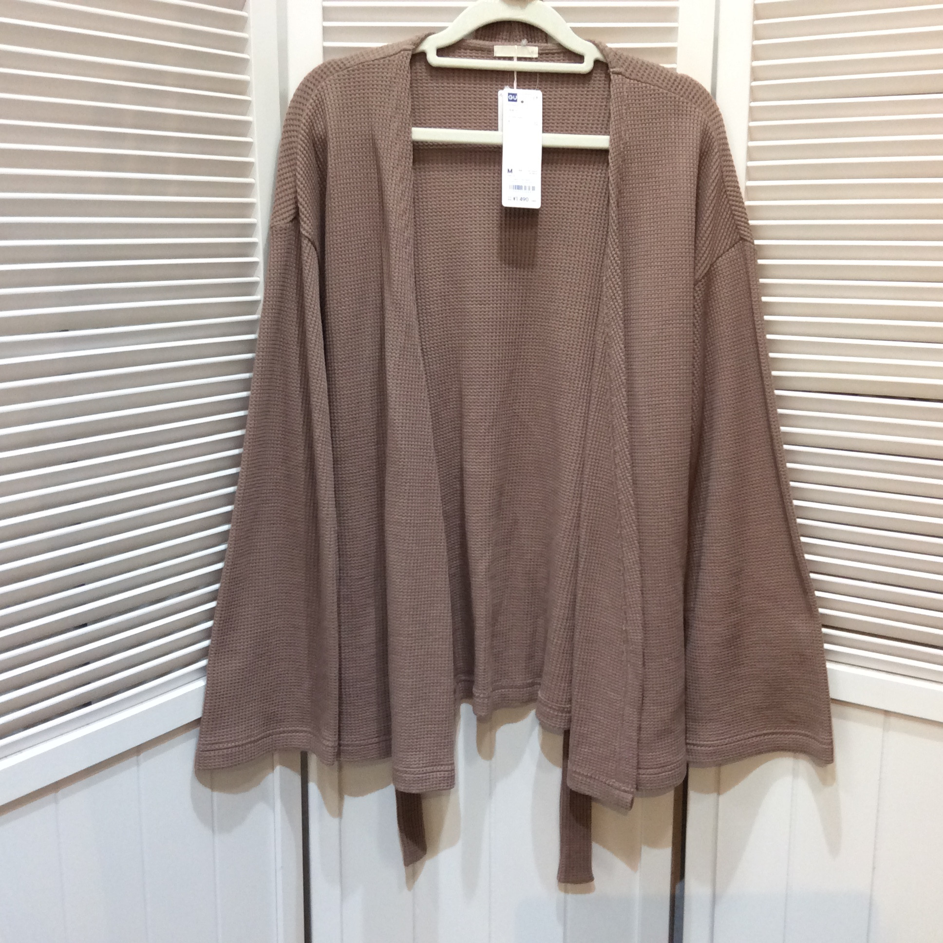 半額値下げ❗️新品 GU ワッフルカーディガン Mサイズ ブラウン
