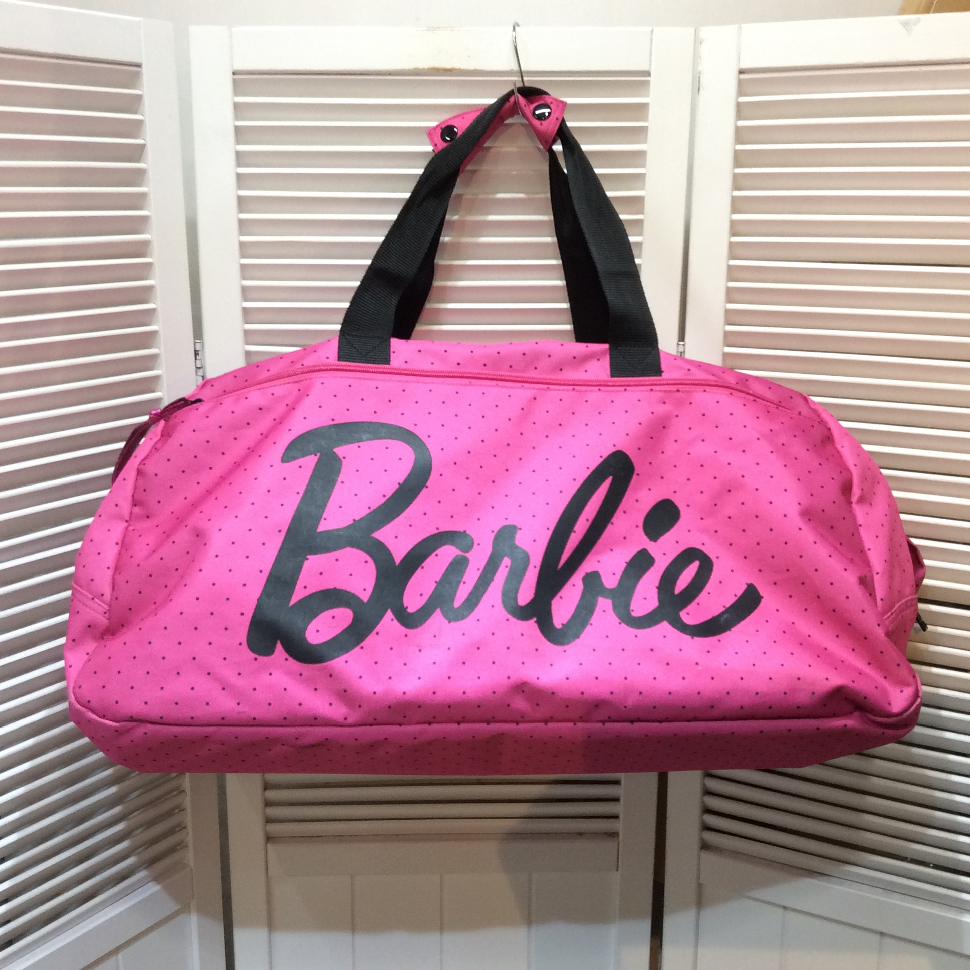 バービー ショルダー付きボストンバッグ  ピンク／ドット