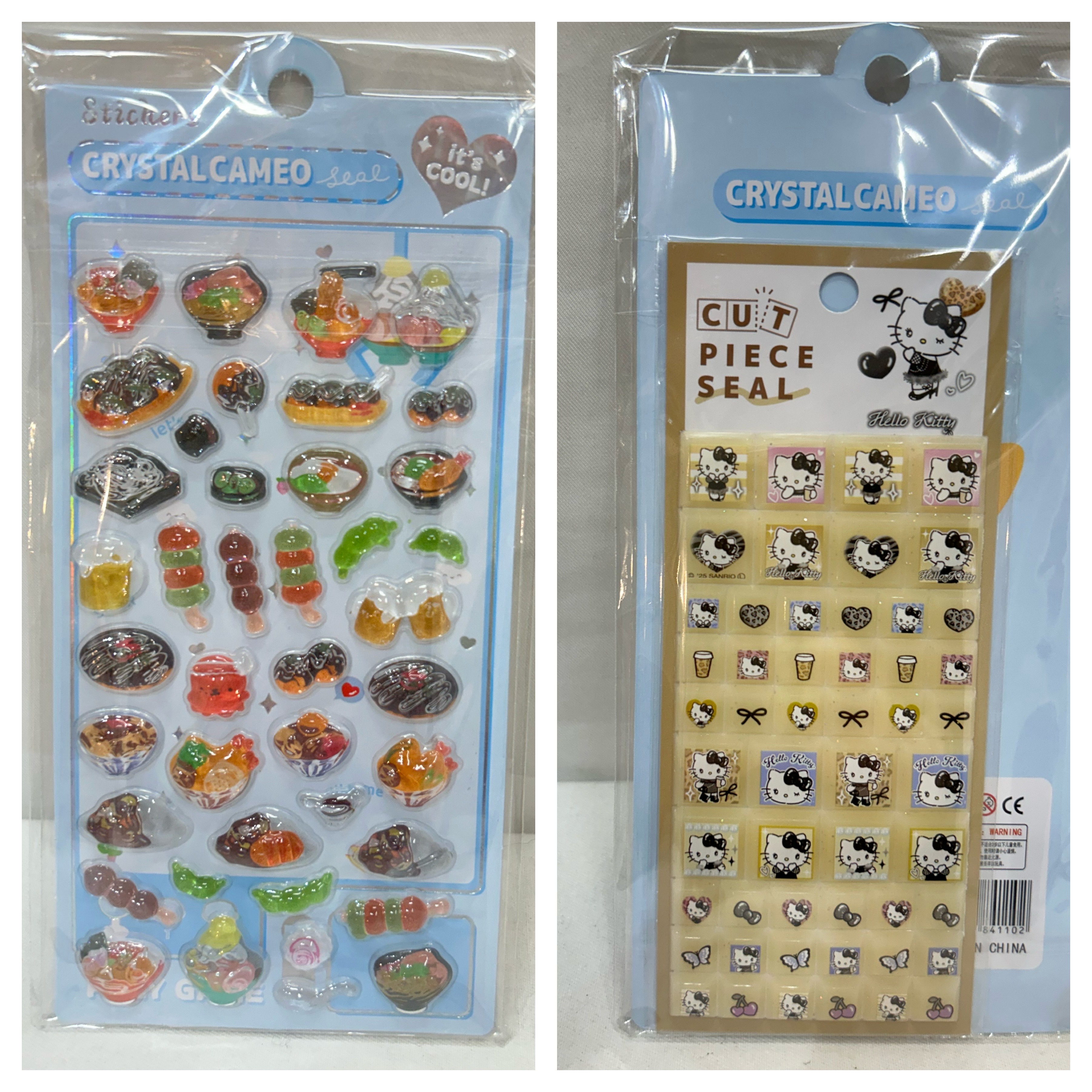 新品 ちゅるんと立体シール　2枚セット キティー