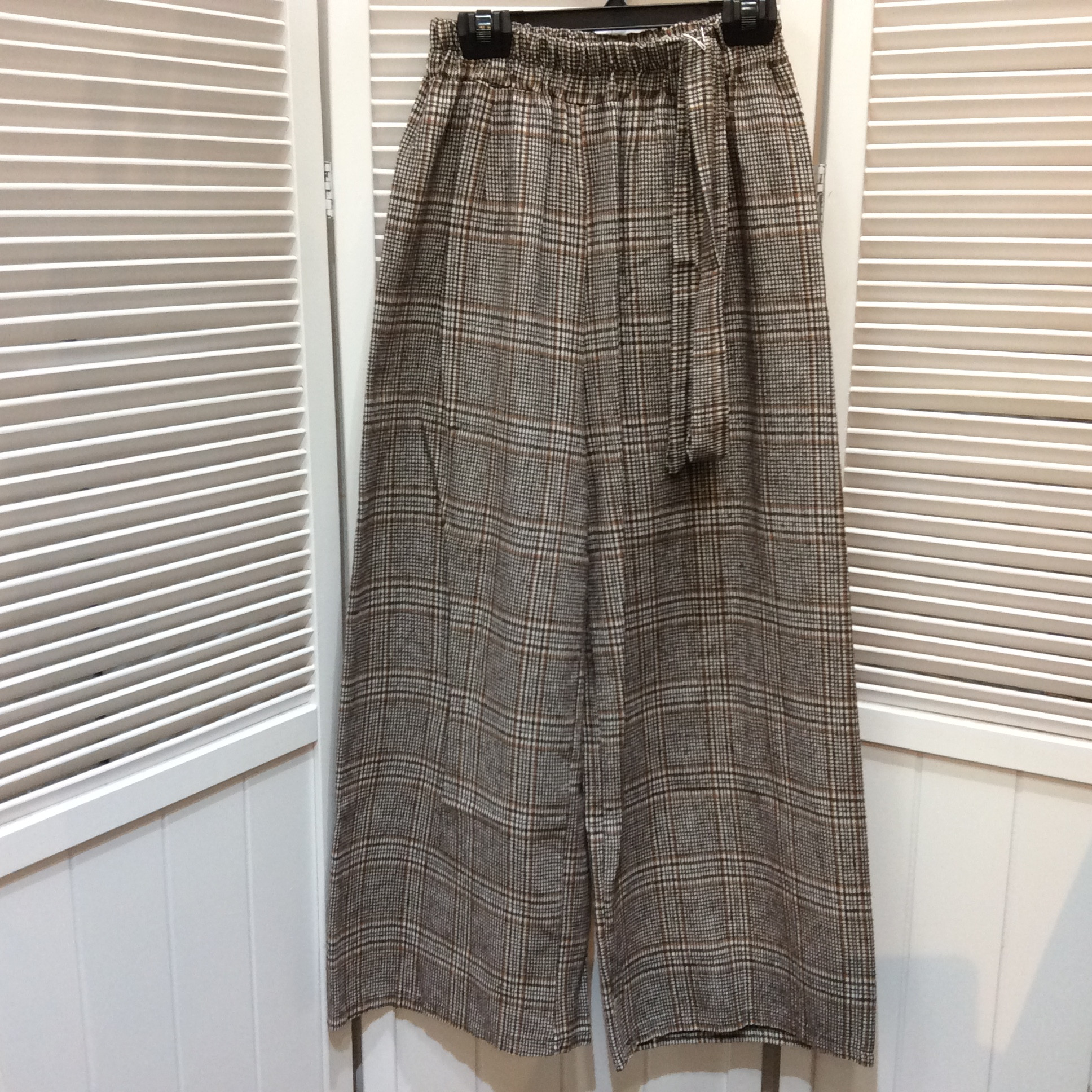 半額値下げ❗️未使用 ワイドパンツ  フリーサイズ   ブラウンチェック柄