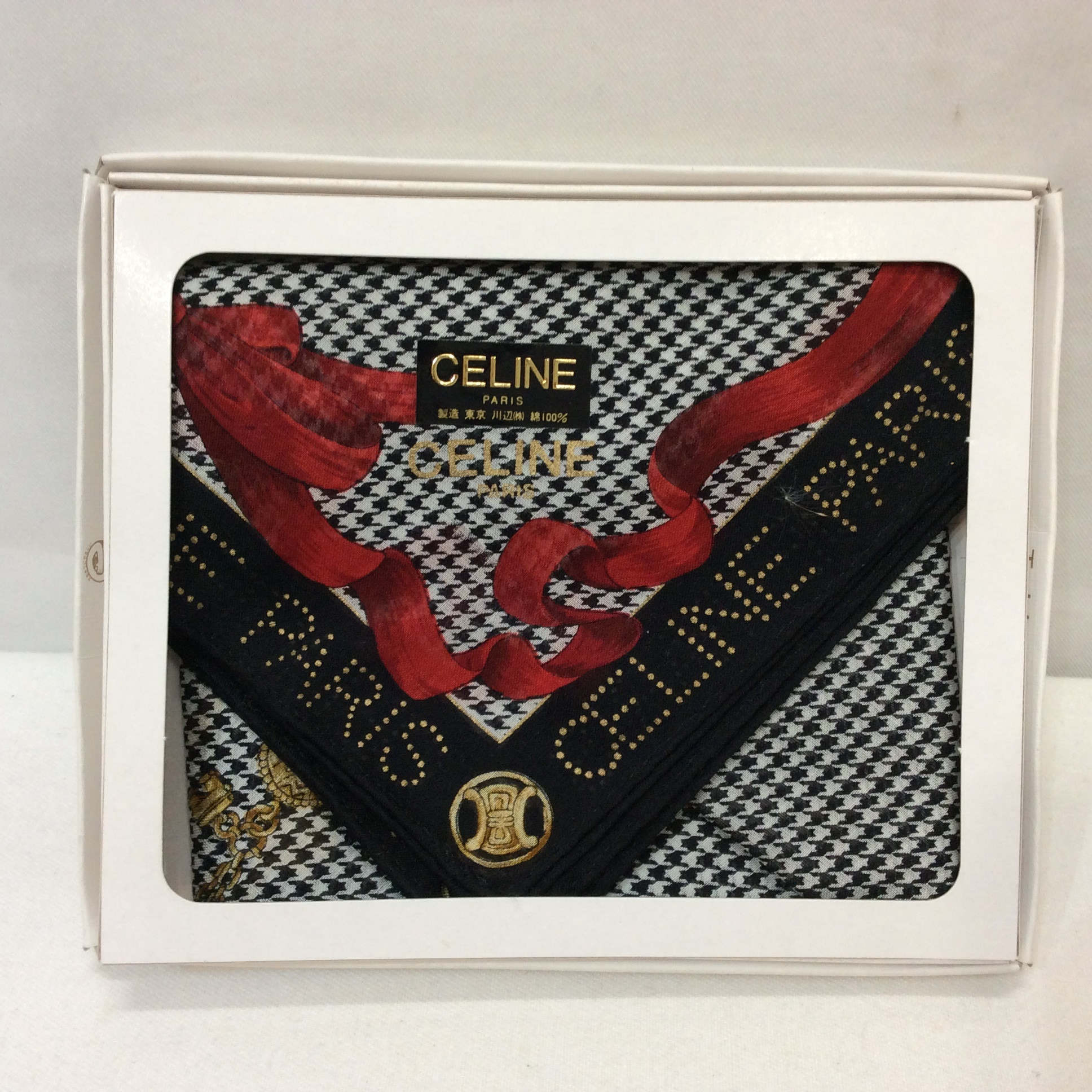 未使用☆CELINE セリーヌ ハンカチ 箱付き