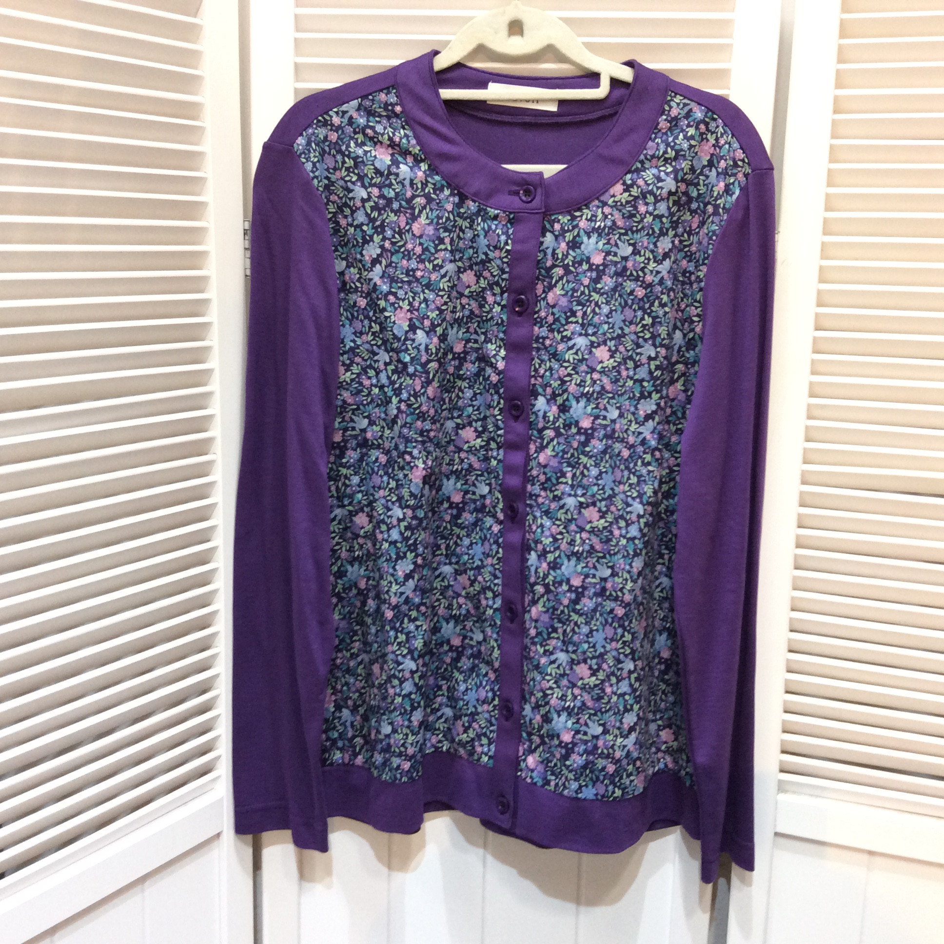 Savoir カーディガン Mサイズ  パープル／花柄  日本製