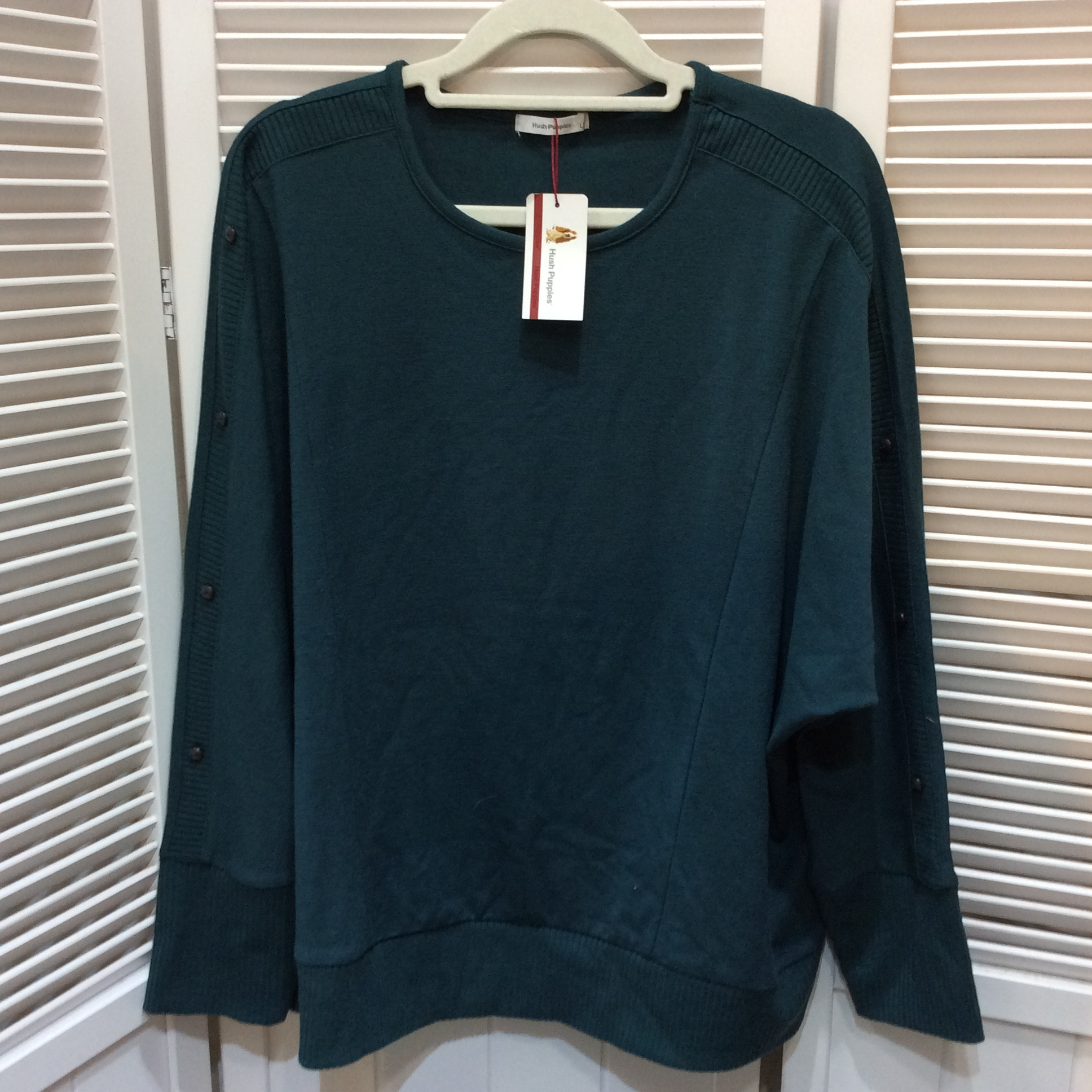 未使用☆Hush Puppies ハッシュパピー レディース ドルマンスリーブ プルオーバー LL グリーン