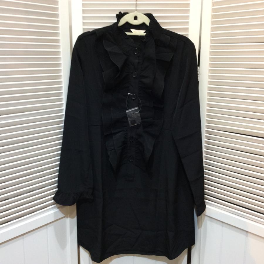 未使用☆Bon Sens ボンサンス レディース チュニック 38 ブラック フリル