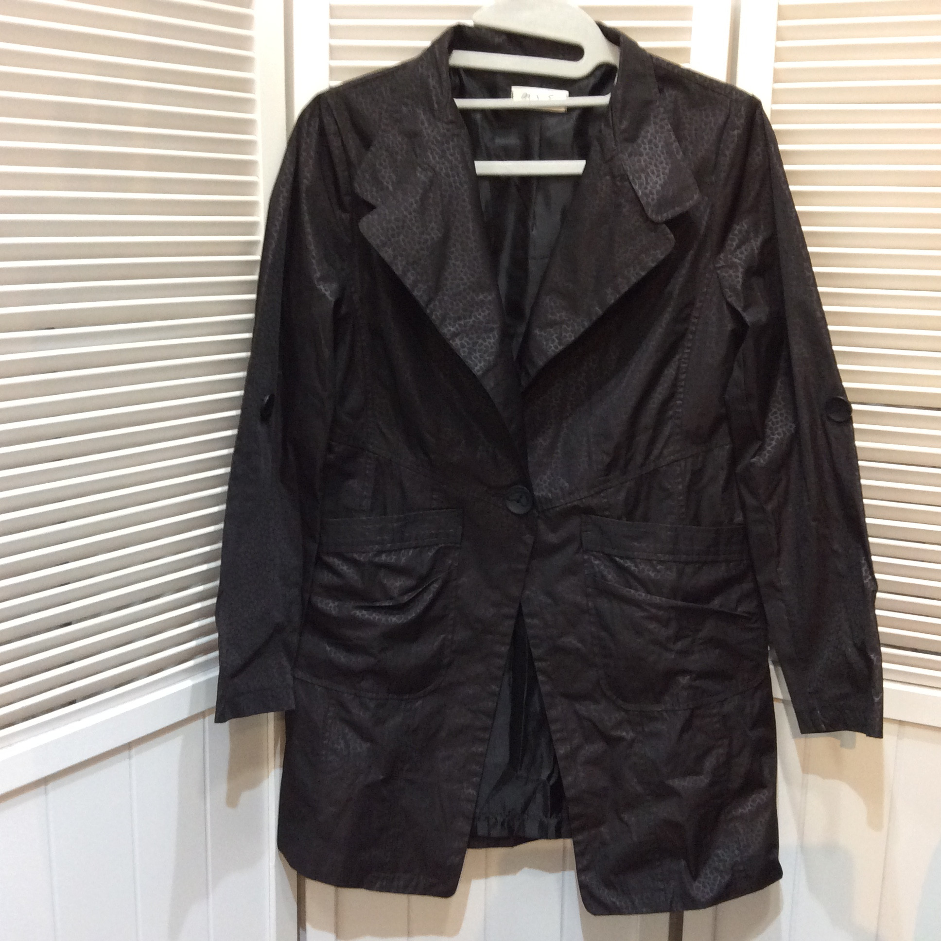 ナイロンコート フリーサイズ   黒／アニマルプリント