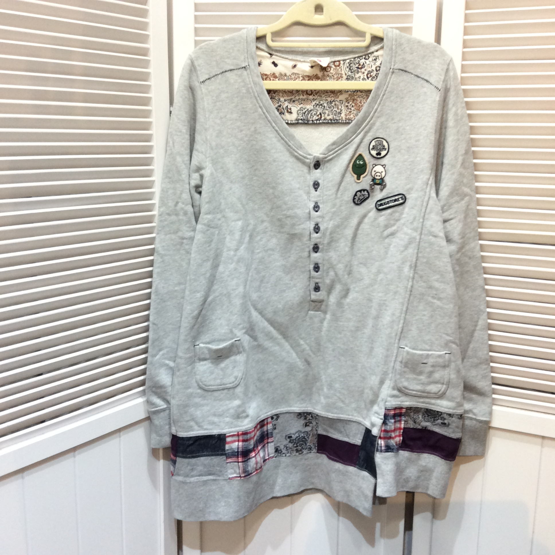 ドラッグストアーズ  チュニックトレーナー サイズ2   グレー