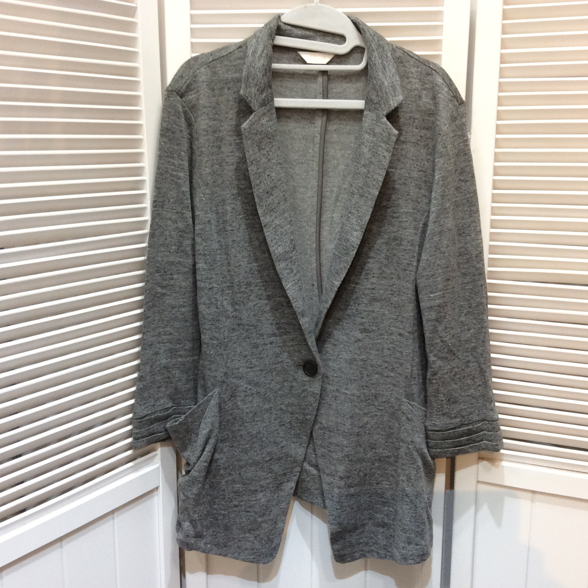 綿麻 ジャケット フリーサイズ   グレー  美品