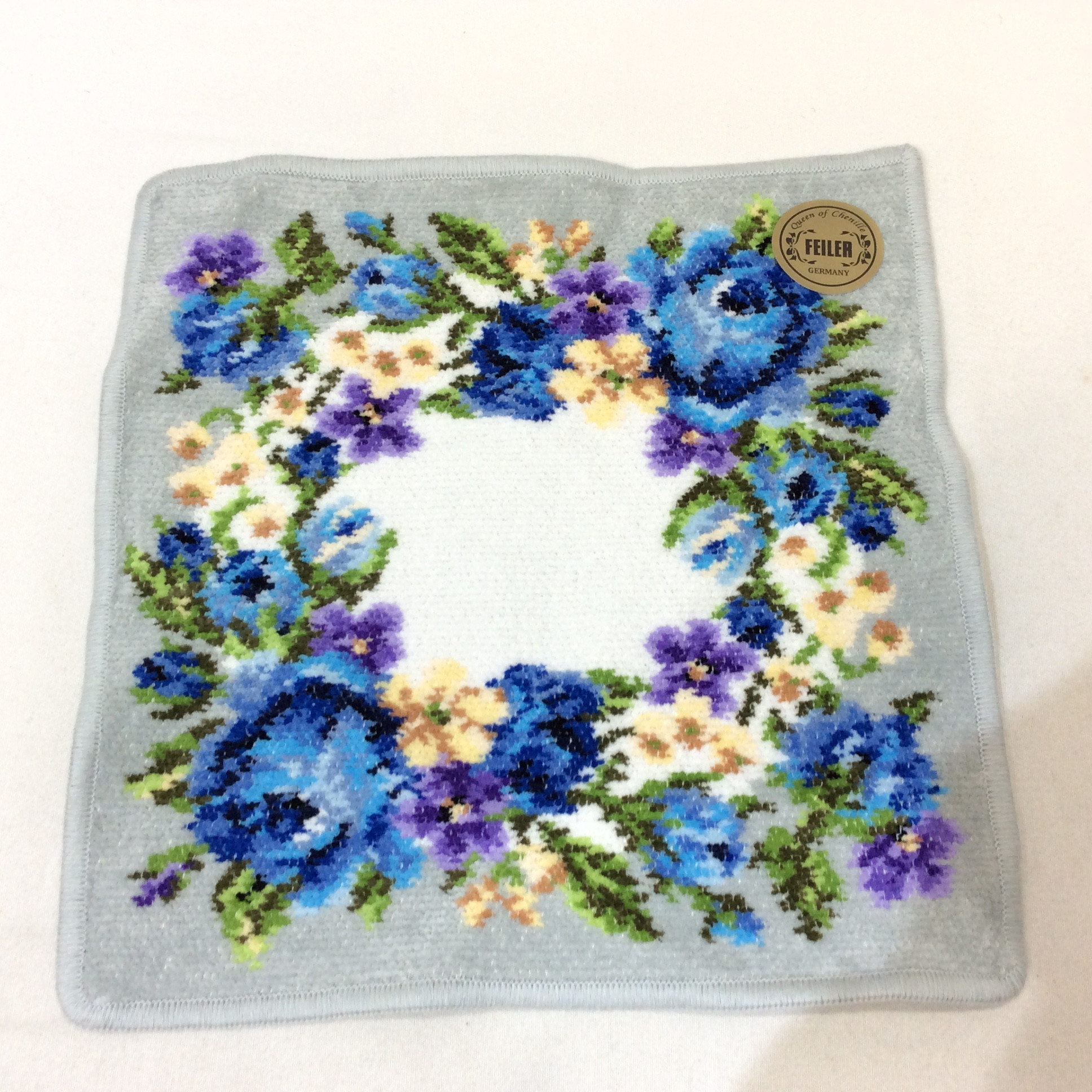 未使用☆FEILER フェイラー タオルハンカチ グレー 25cm