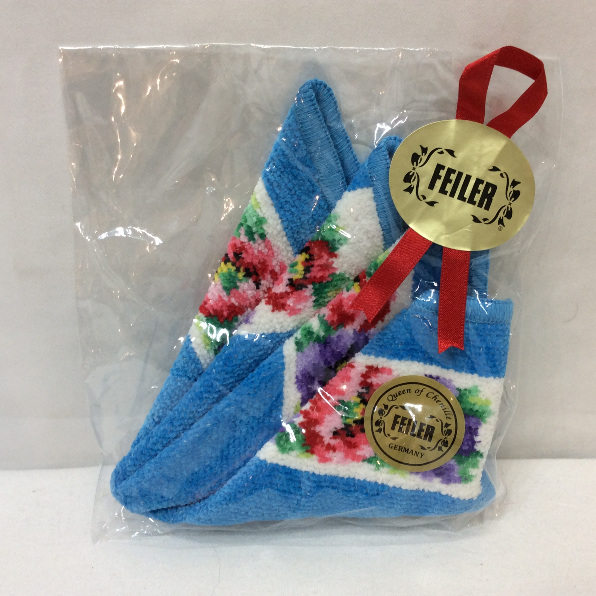 未使用 未開封☆FEILER フェイラー タオルハンカチ ブルー 25cm