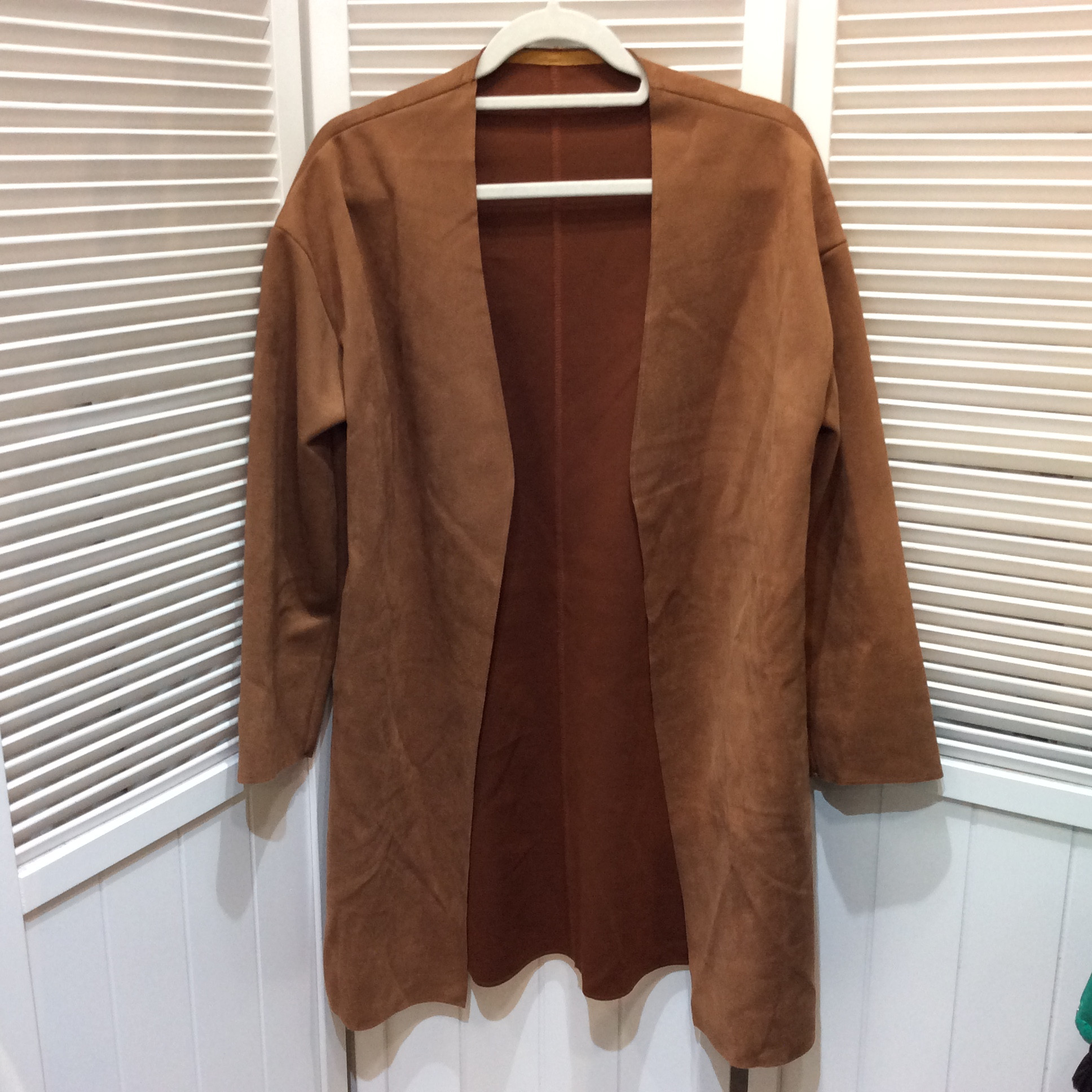 フェイクスエードコート M~L ブラウン