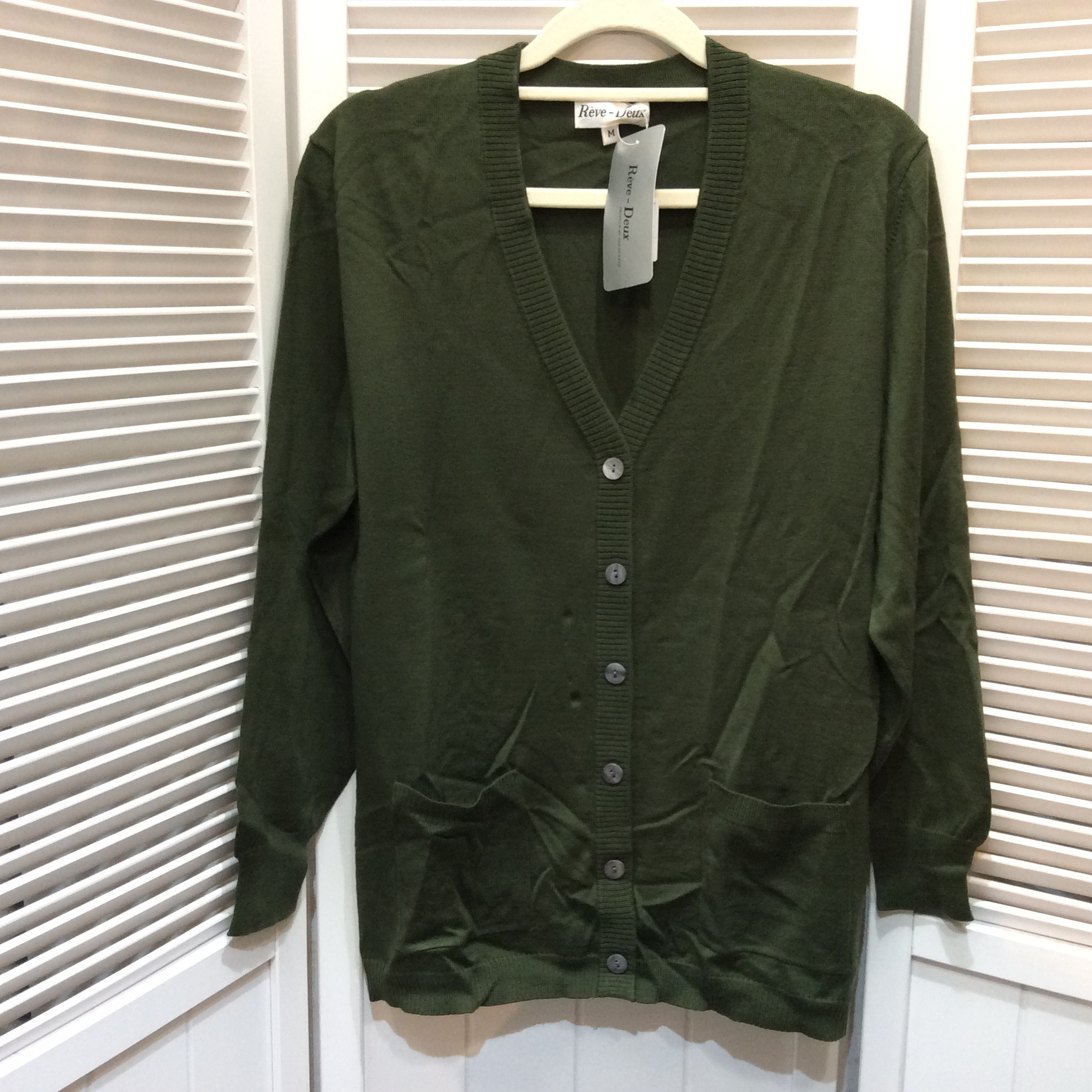 未使用 三越伊勢丹 ウールカーディガン Mサイズ カーキ