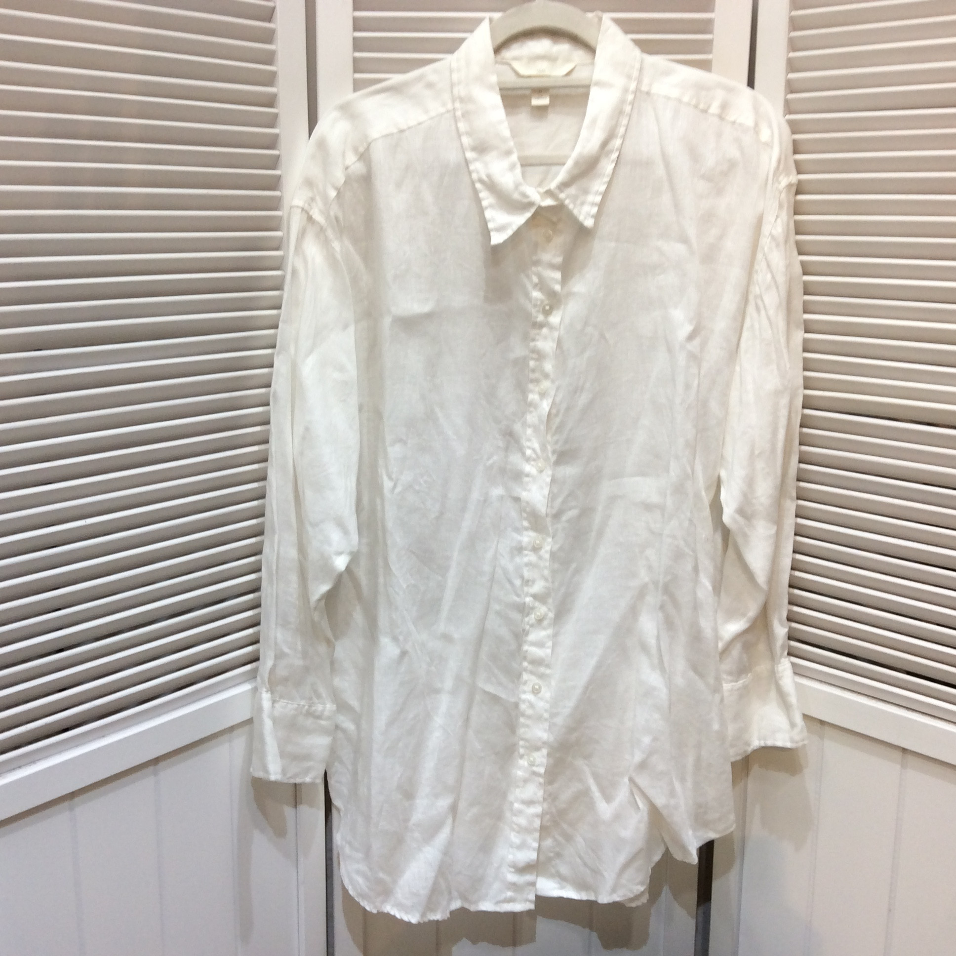 H&M 麻ブラウス  サイズXL ホワイト