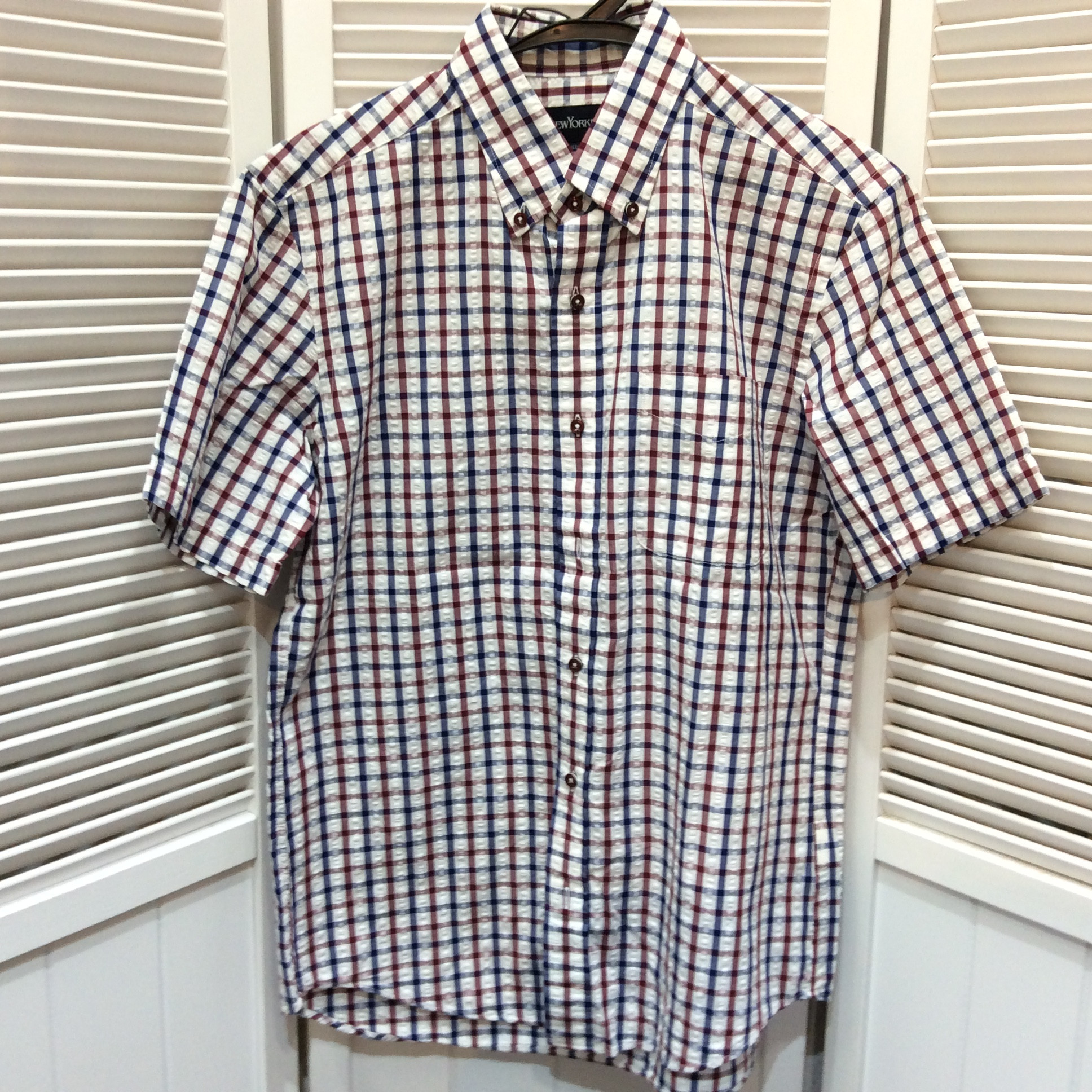未使用 ニューヨーカー 半袖シャツ  メンズMサイズ チェック柄