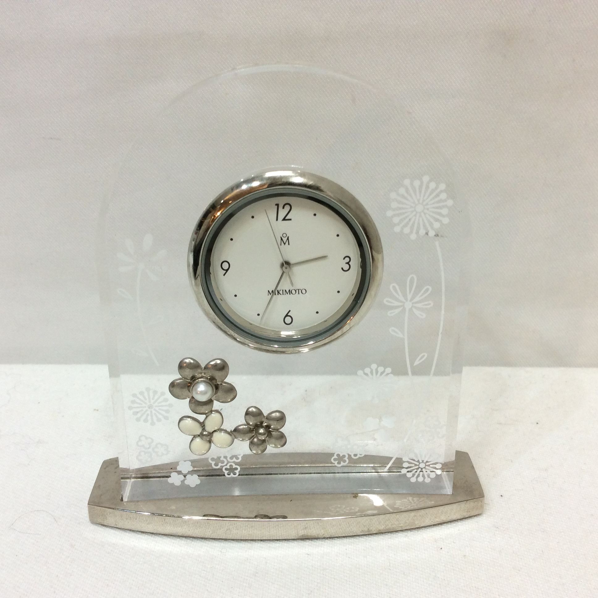 MIKIMOTO ミキモト パール付き 置き時計 箱付き