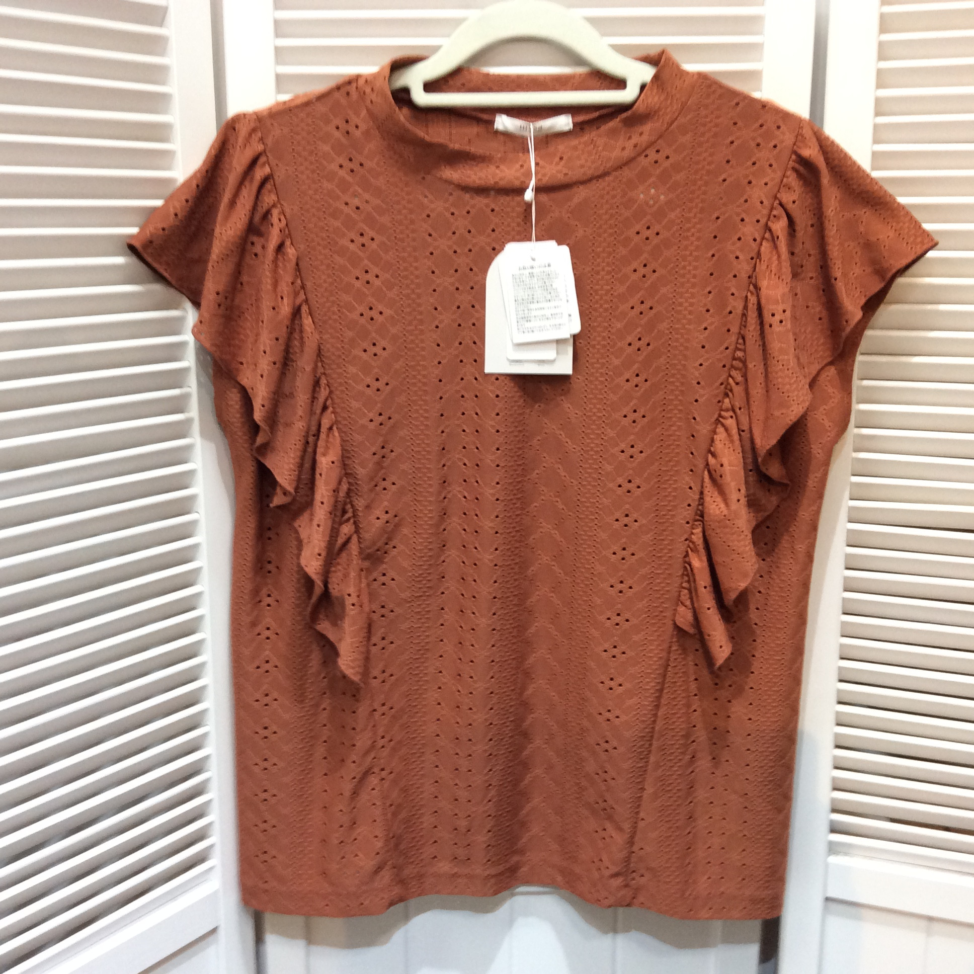 未使用 しまむら レース フレンチスリーブ カットソー  Lサイズ  