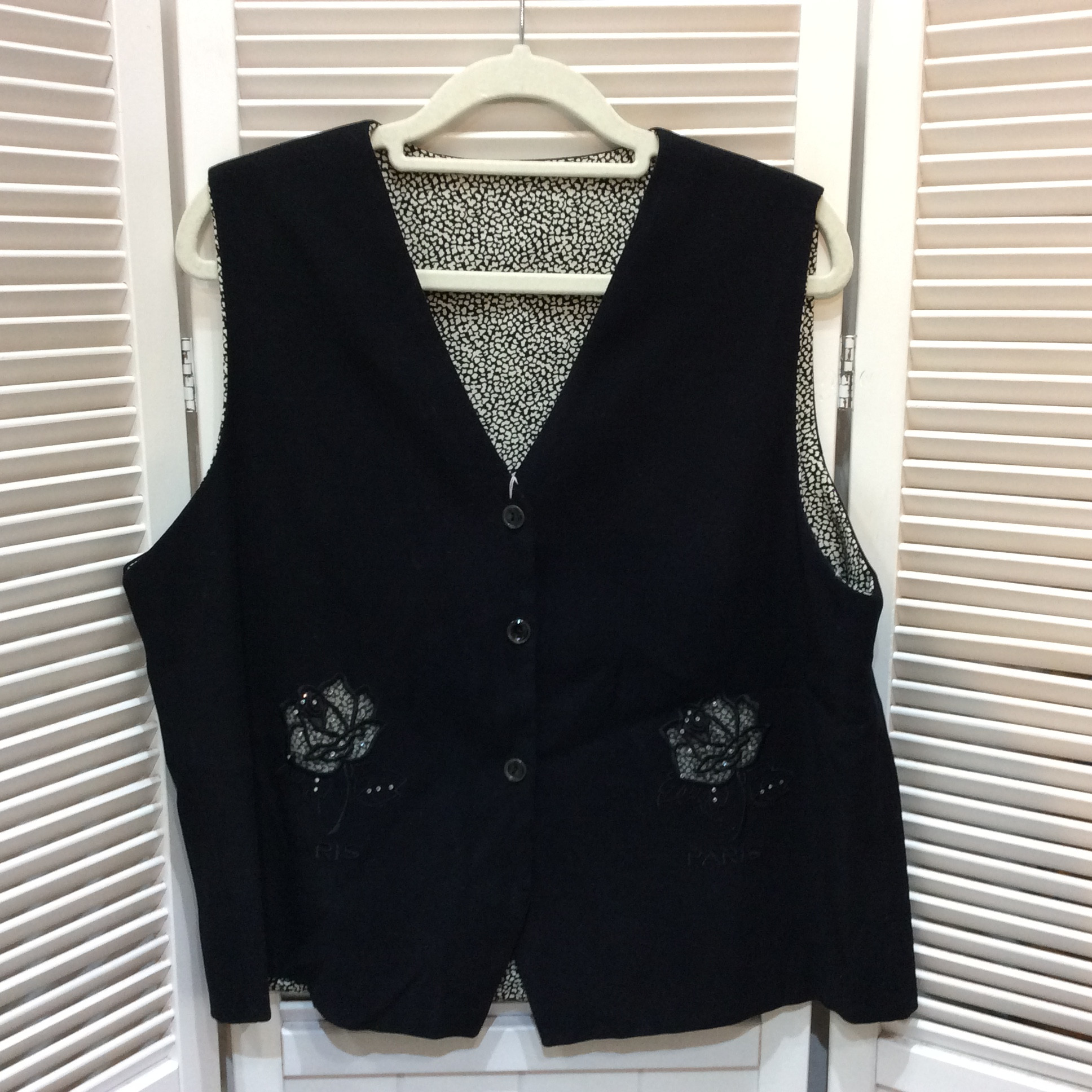 リバーシブルベスト ブラック×ホワイト