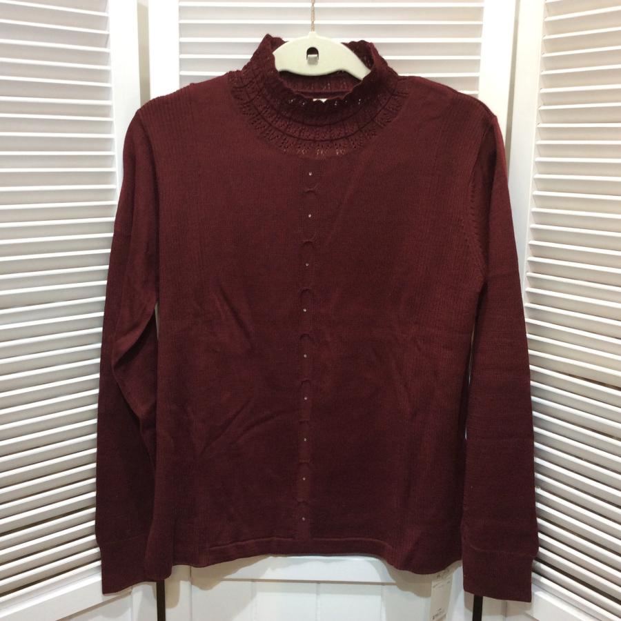 値下げ40%off❗️未使用☆BELLUNA ベルーナ レディース タートルセーター M ワイン
