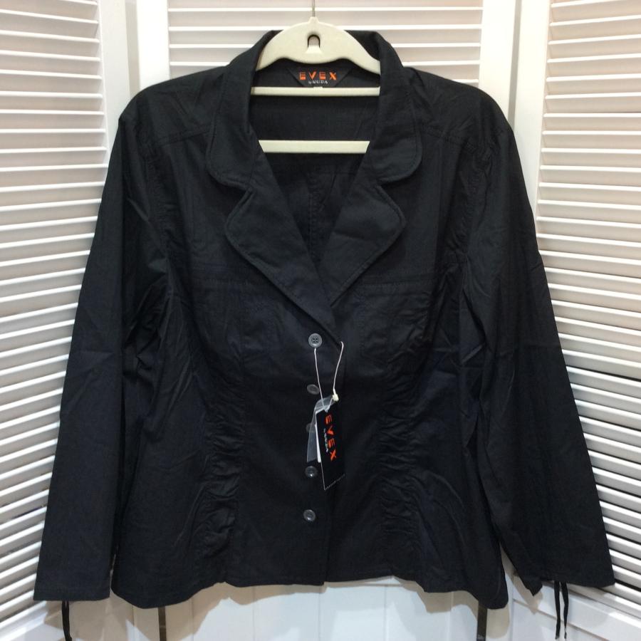 未使用☆EVEX by KRIZIA エヴェックス バイ クリツィア 綿ジャケット 48 17号 ブラック 三陽商会
