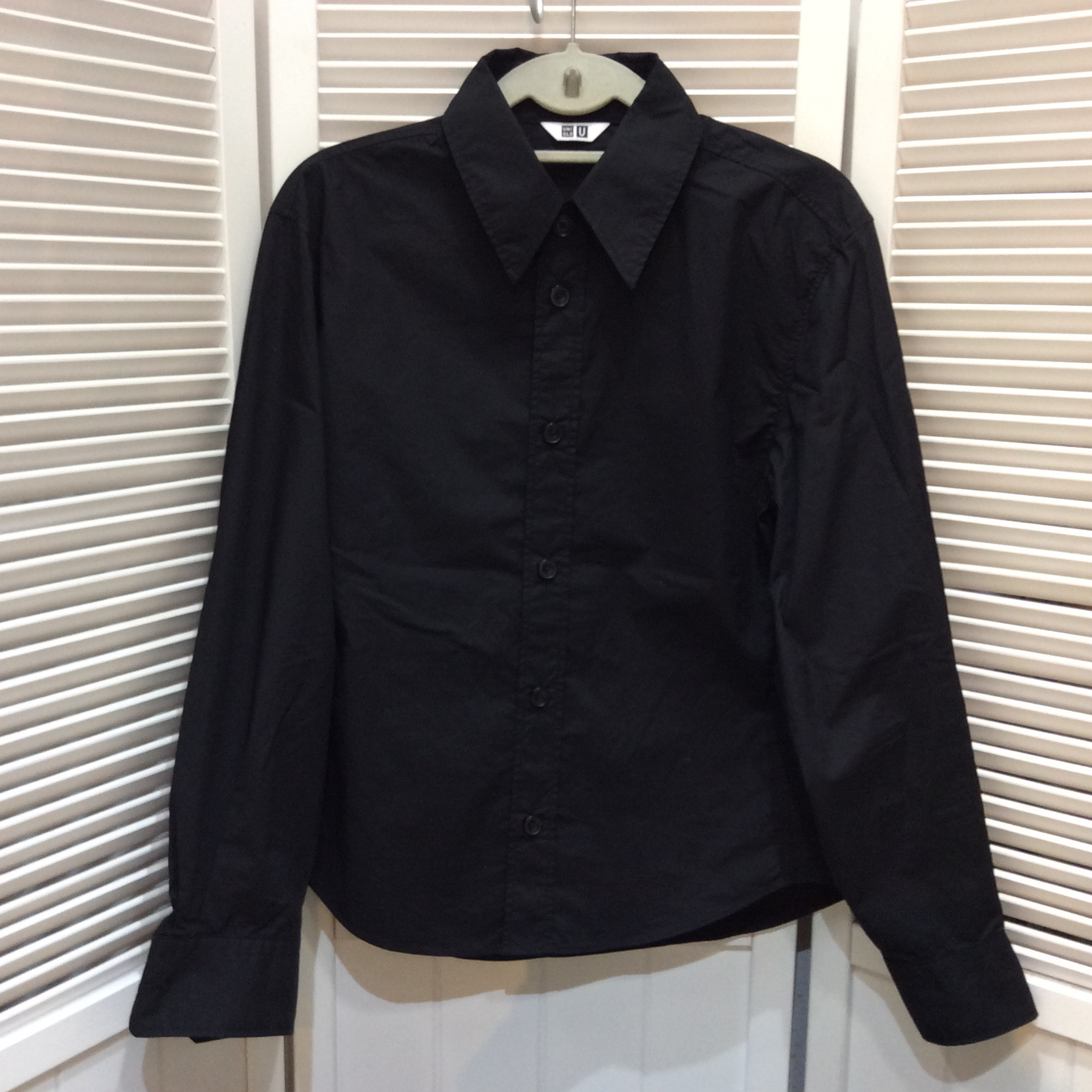 1回使用 ユニクロU 長袖ブラウス  サイズS ブラック  美品