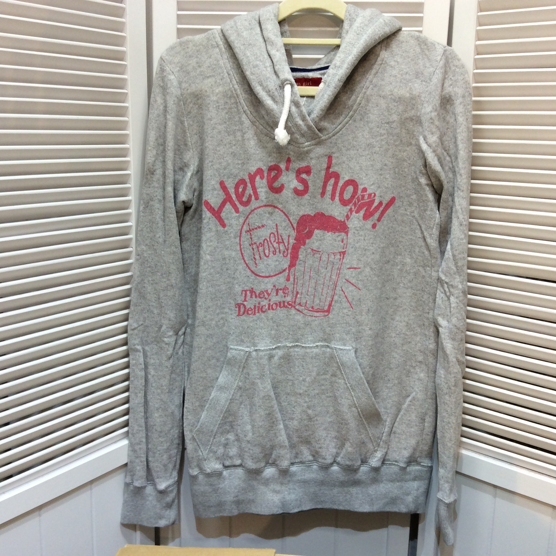 tommy girl  フード付きロングトレーナー サイズS グレー