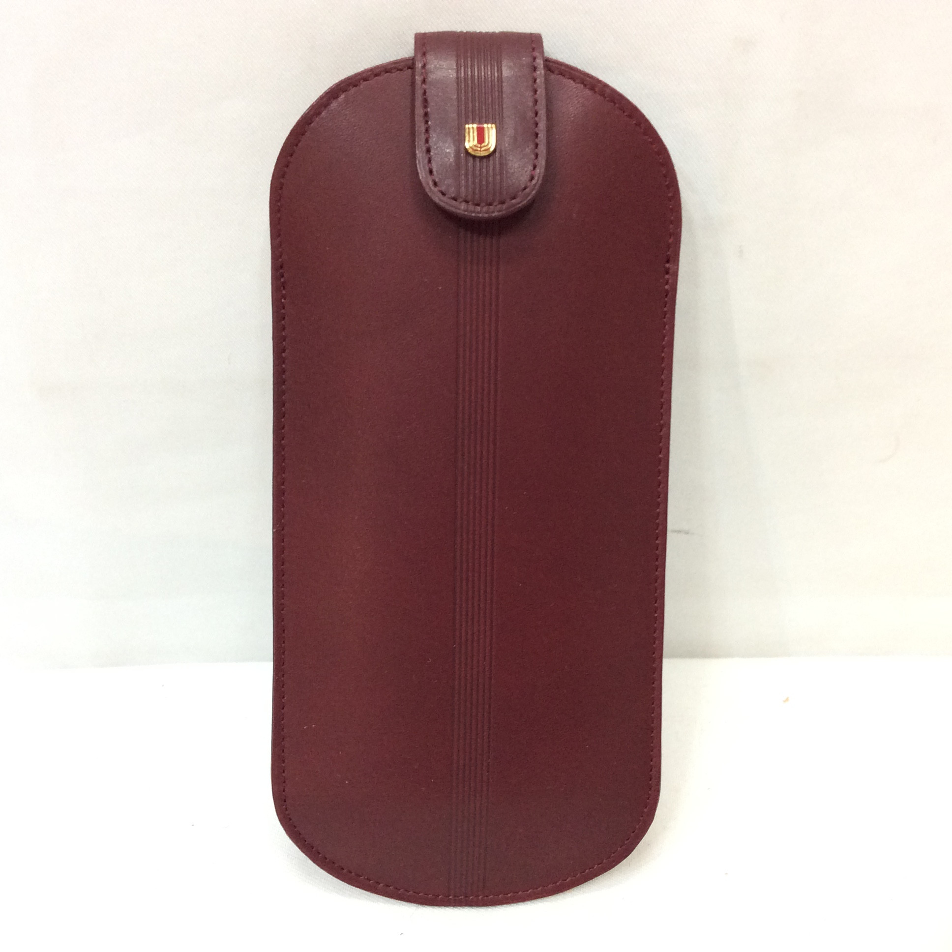 未使用☆ungaro ウンガロ メガネケース ボルドー 縦 丸