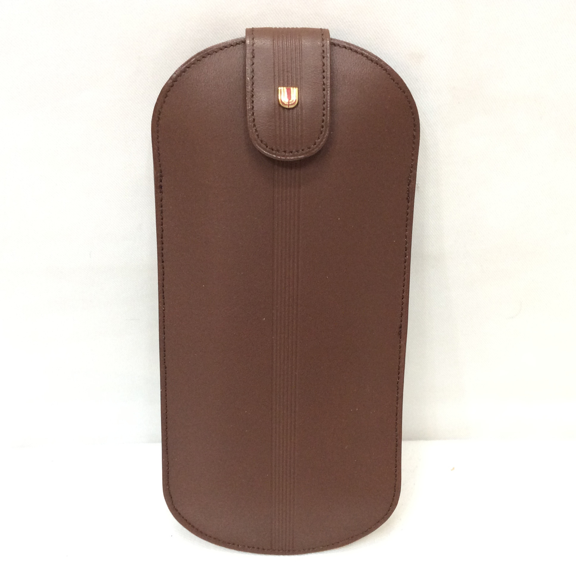 未使用☆ungaro ウンガロ メガネケース ブラウン 縦 丸