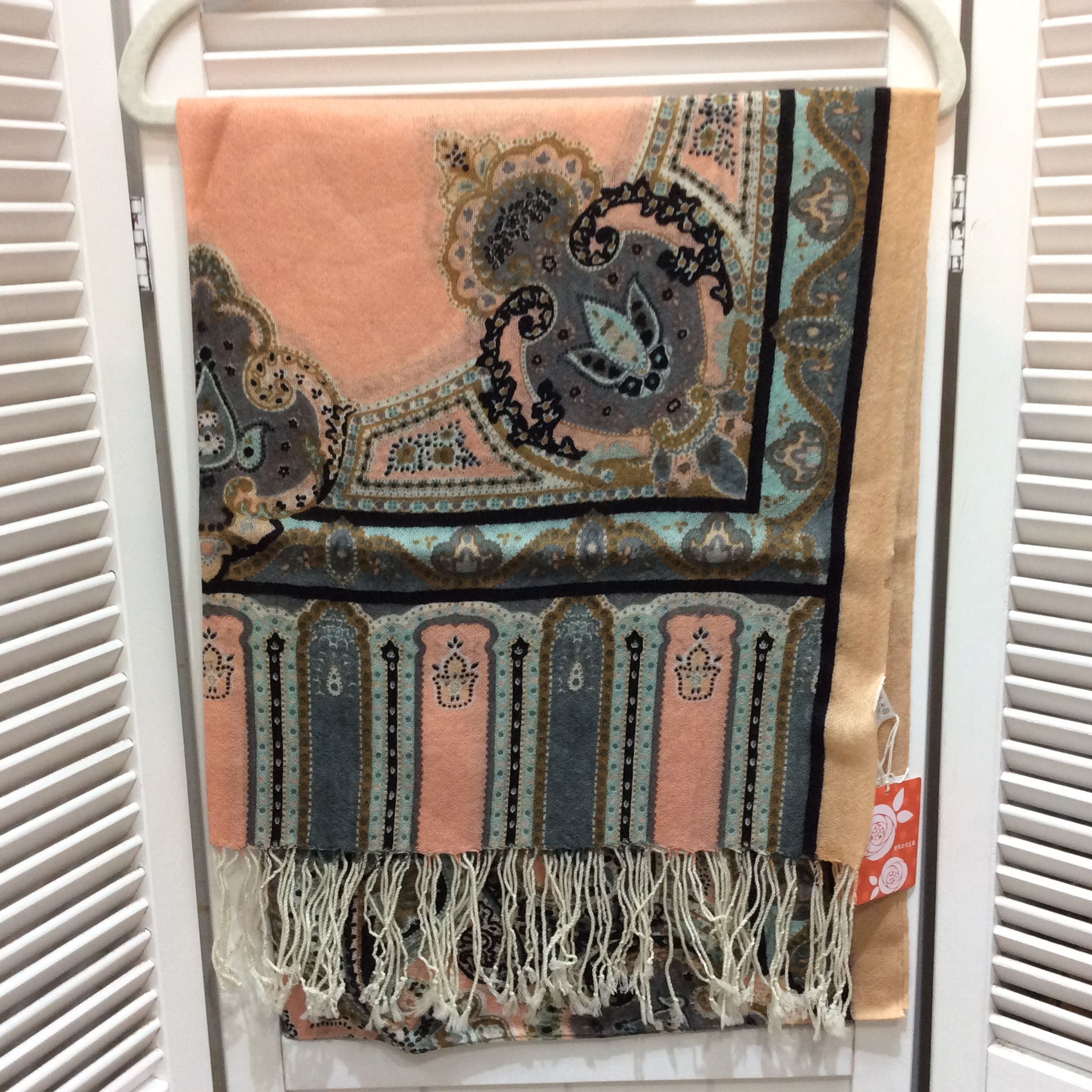 未使用☆cuccia クチャ ストール ピンク×柄