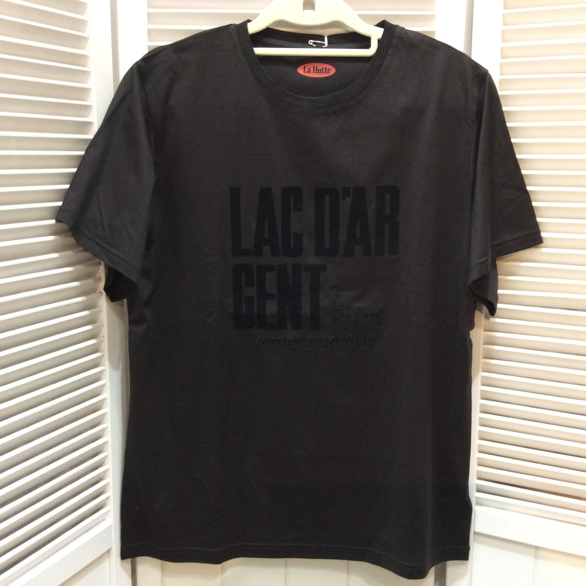 未使用 セレクトショップ  La Hutte Tシャツ  フリーサイズ   ダークブラウン／ロゴプリント