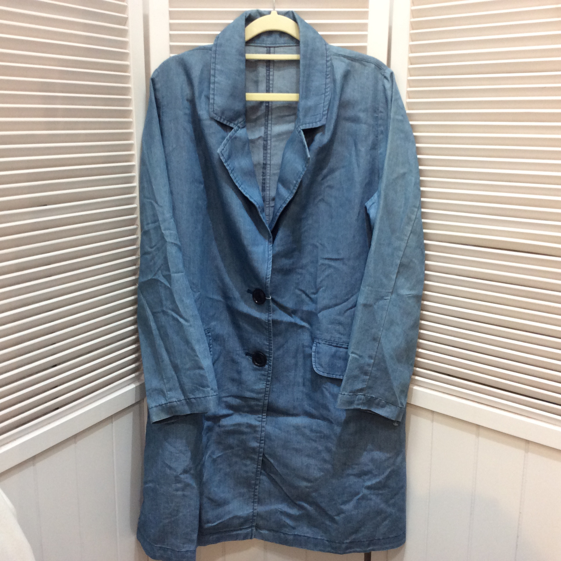 スプリングコート L デニム風ブルー