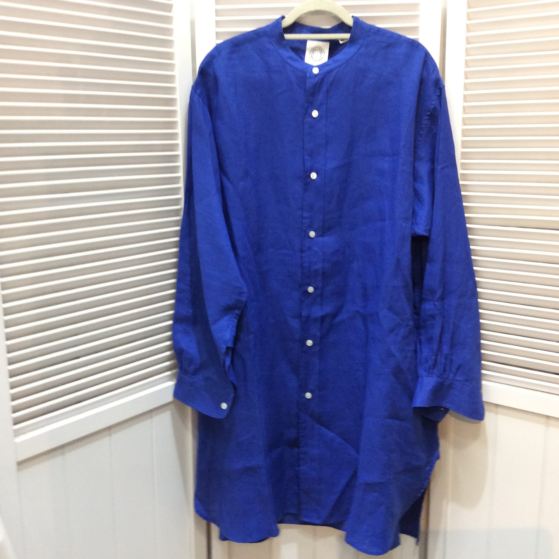 1回使用 ORCIVAL 麻 ロングシャツ  サイズ1 ブルー  美品