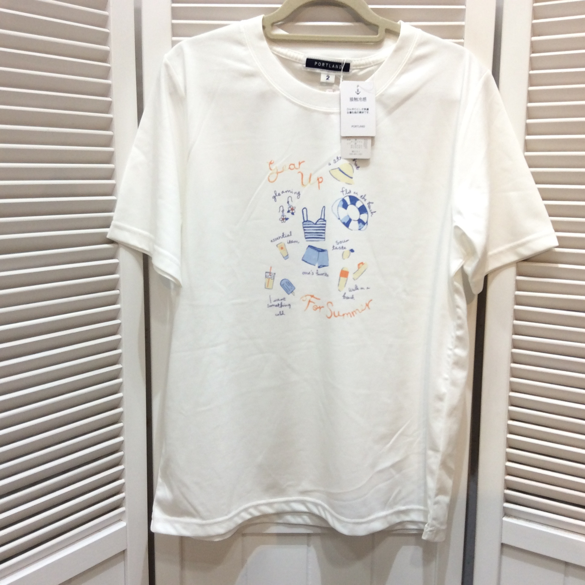 未使用 PORTLAND Tシャツ サイズ2  接触冷感 ホワイト