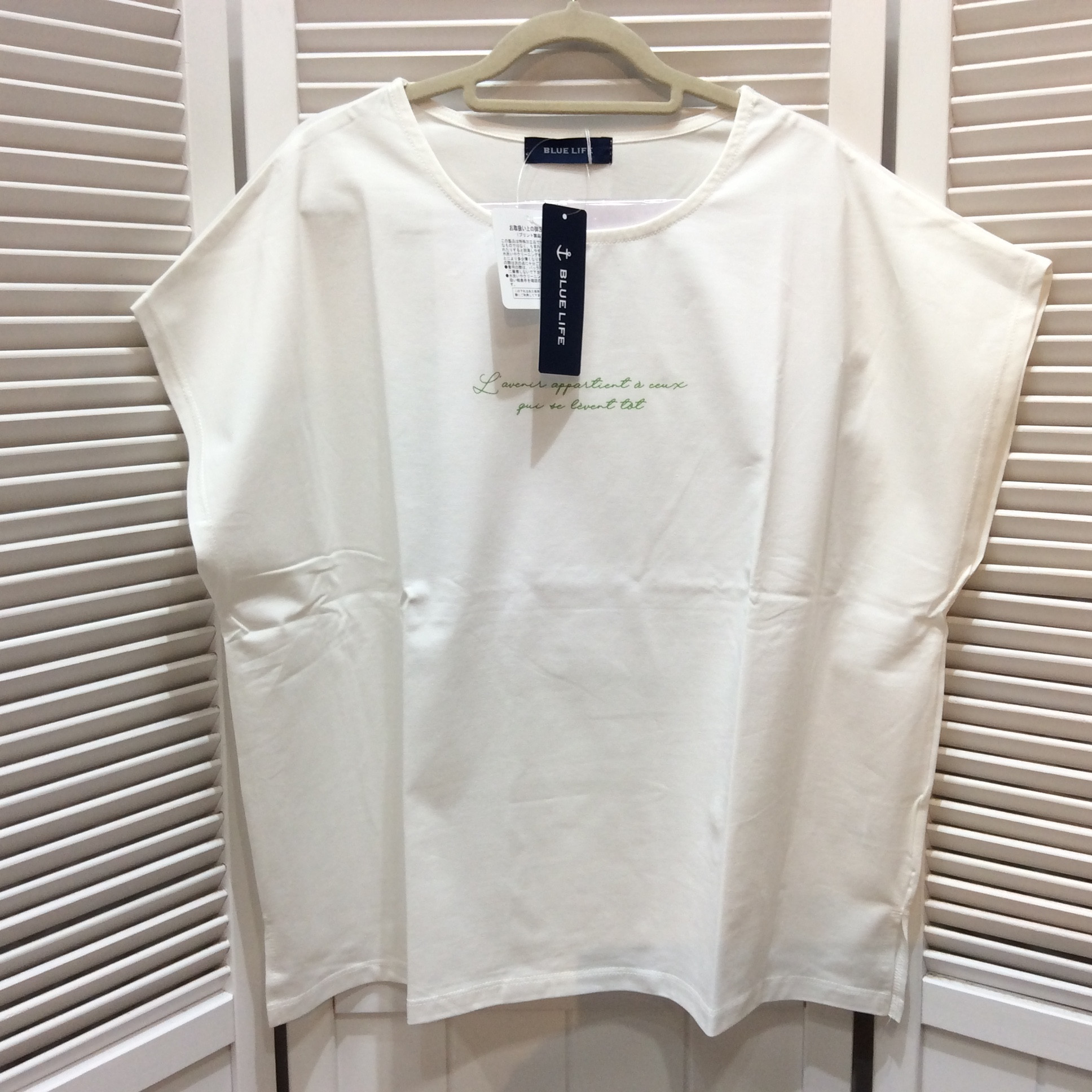 未使用 BLUE LIFE フレンチスリーブ Tシャツ フリーサイズ   ホワイト