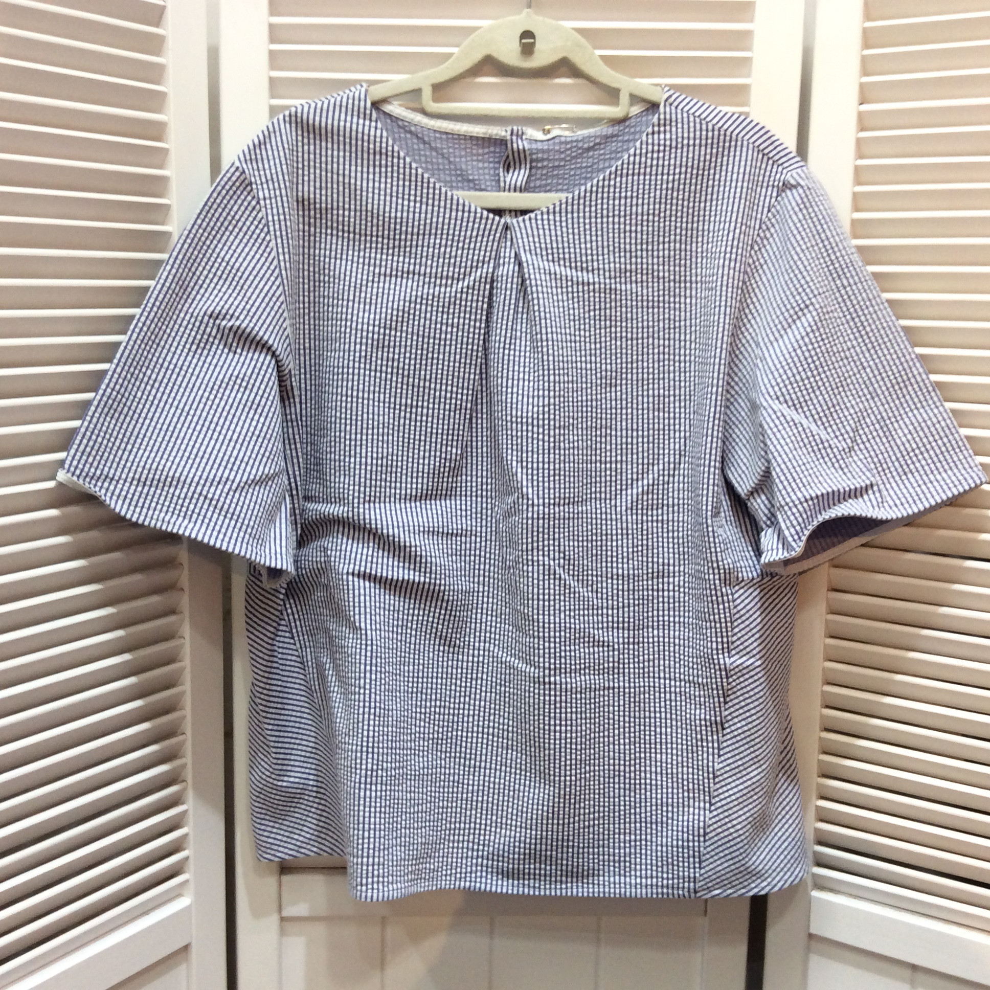 1回使用 ジェイプレス   Vネックブラウス Mサイズ ストライプ 美品