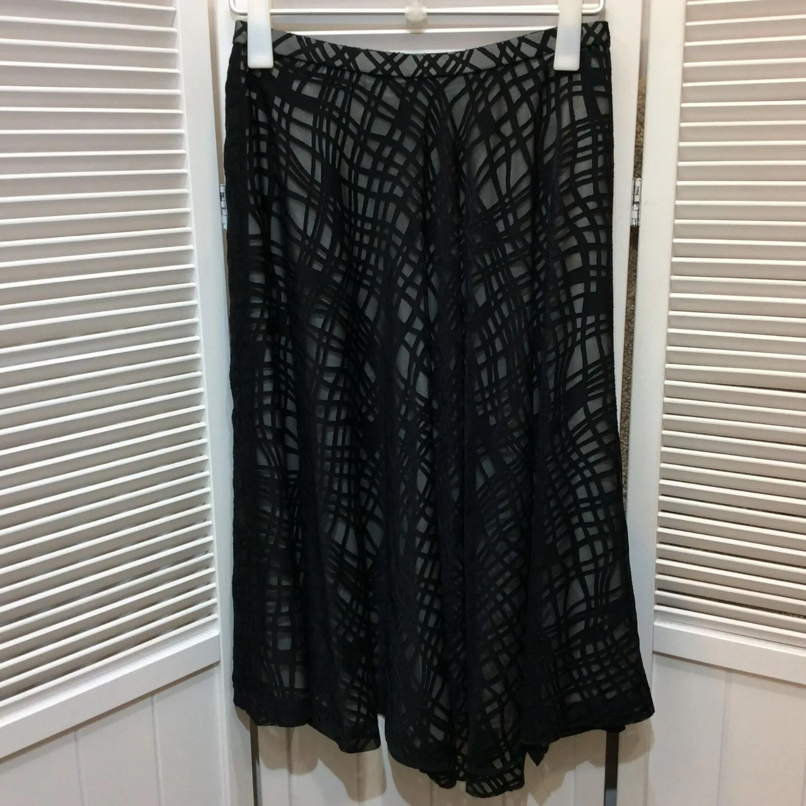 Leilian レリアン レディース スカート 13号 ブラック オーガンジー
