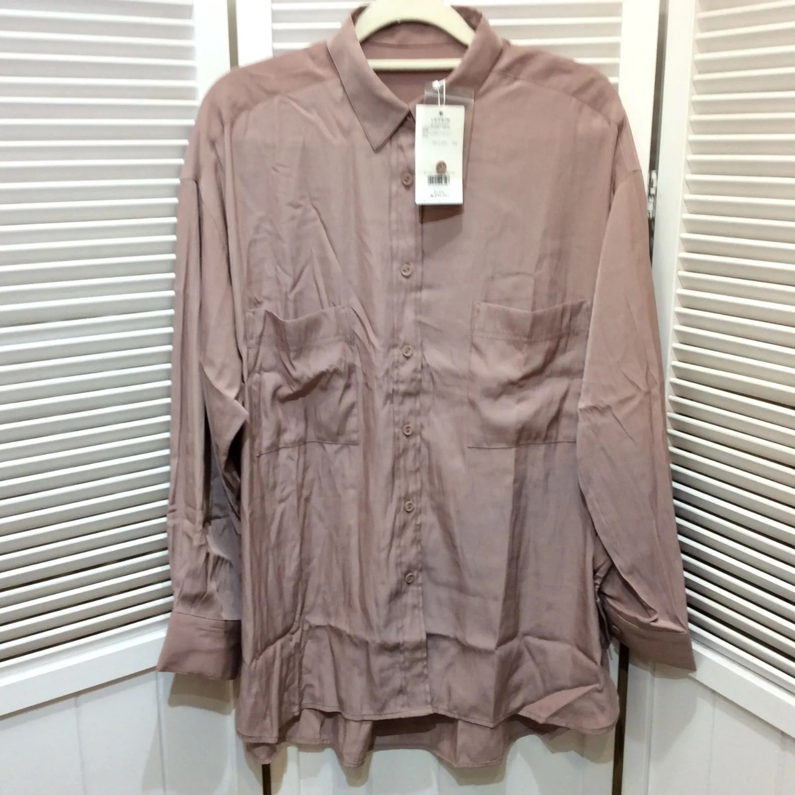 新品☆LEPSIM レプシィム K/リョウポケツヤシャツ F パープル系