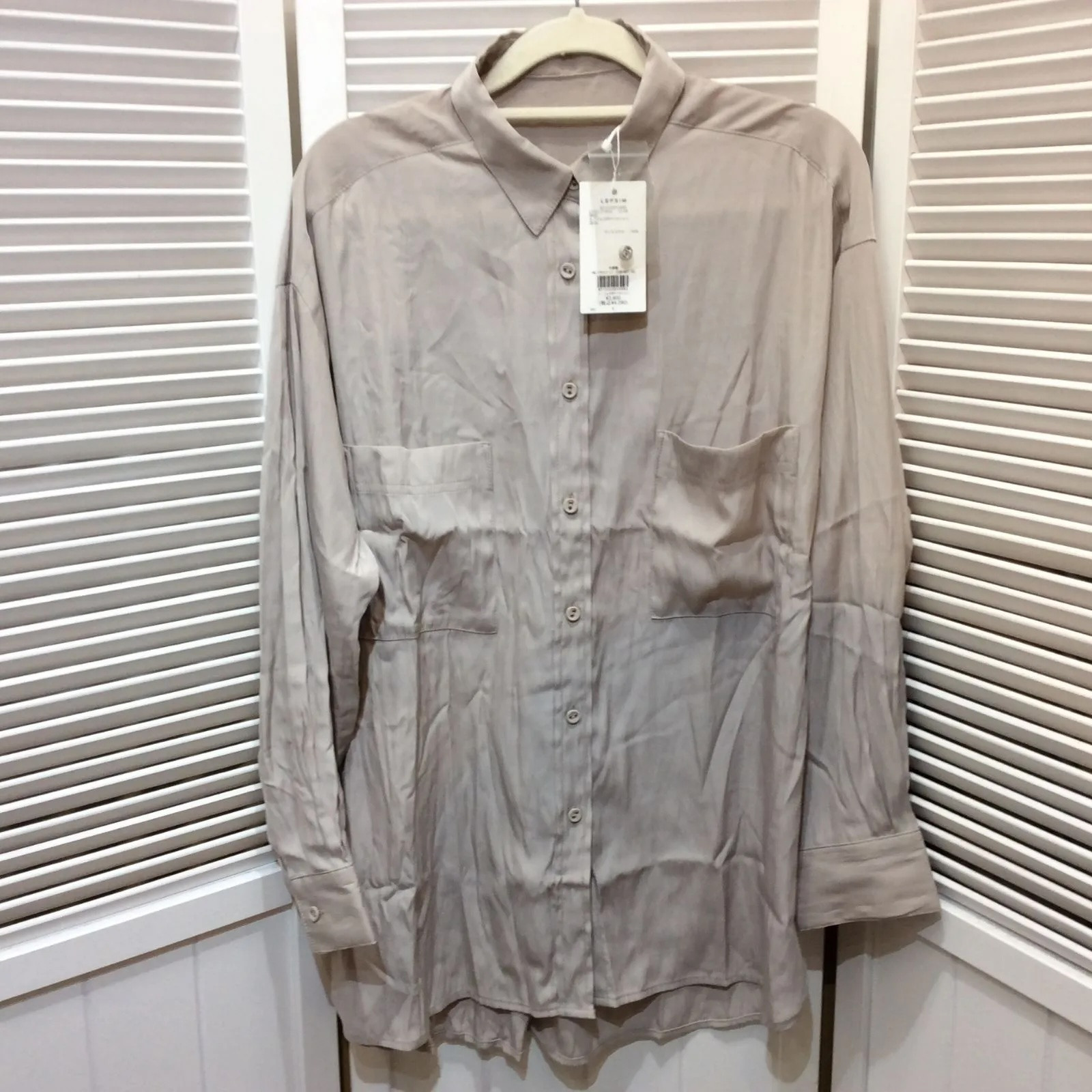 新品☆LEPSIM レプシィム K/リョウポケツヤシャツ F グレージュ系