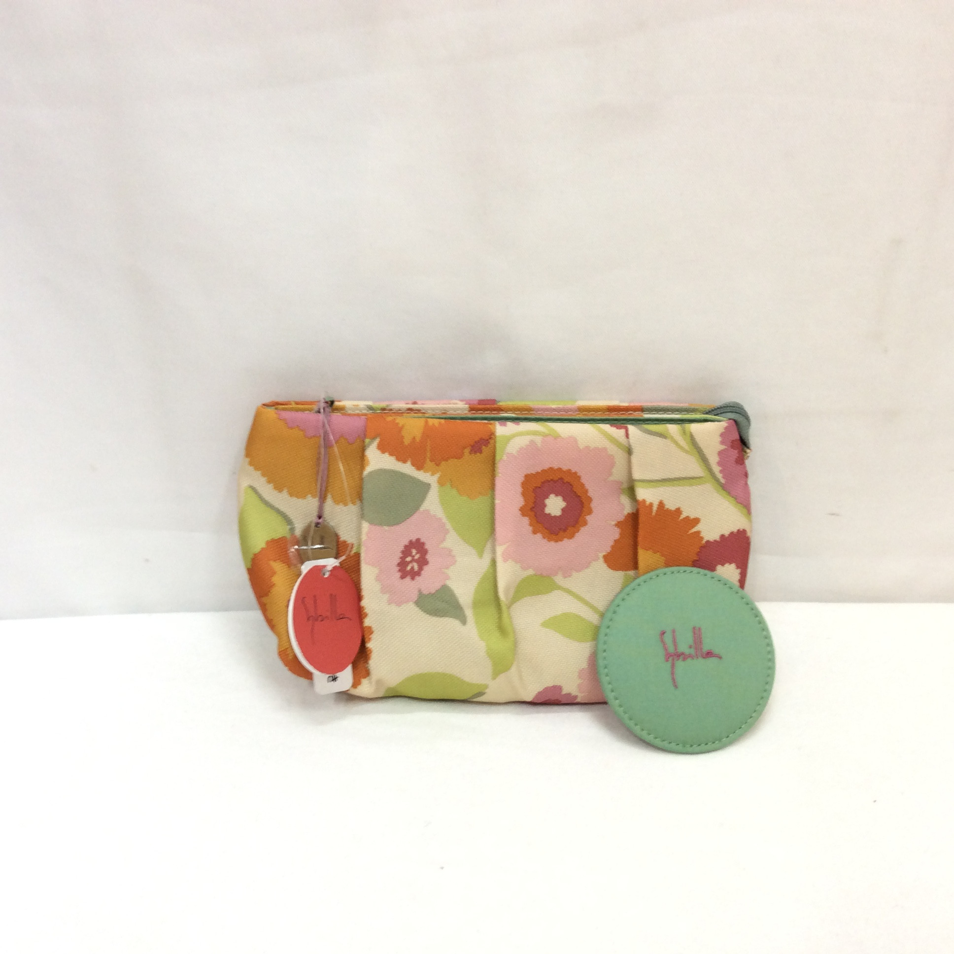 新品 シビラ ミラー付きポーチ  花柄