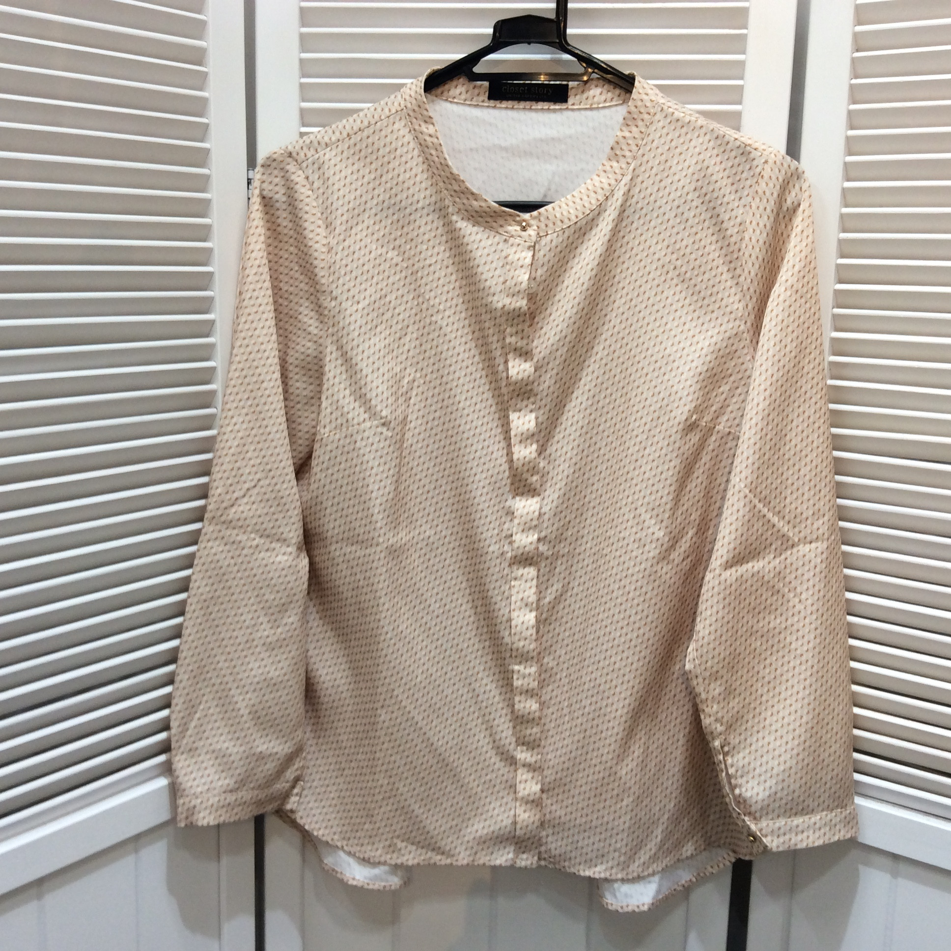 ユナイテッドアローズ 長袖ブラウス フリーサイズ   ベージュ柄