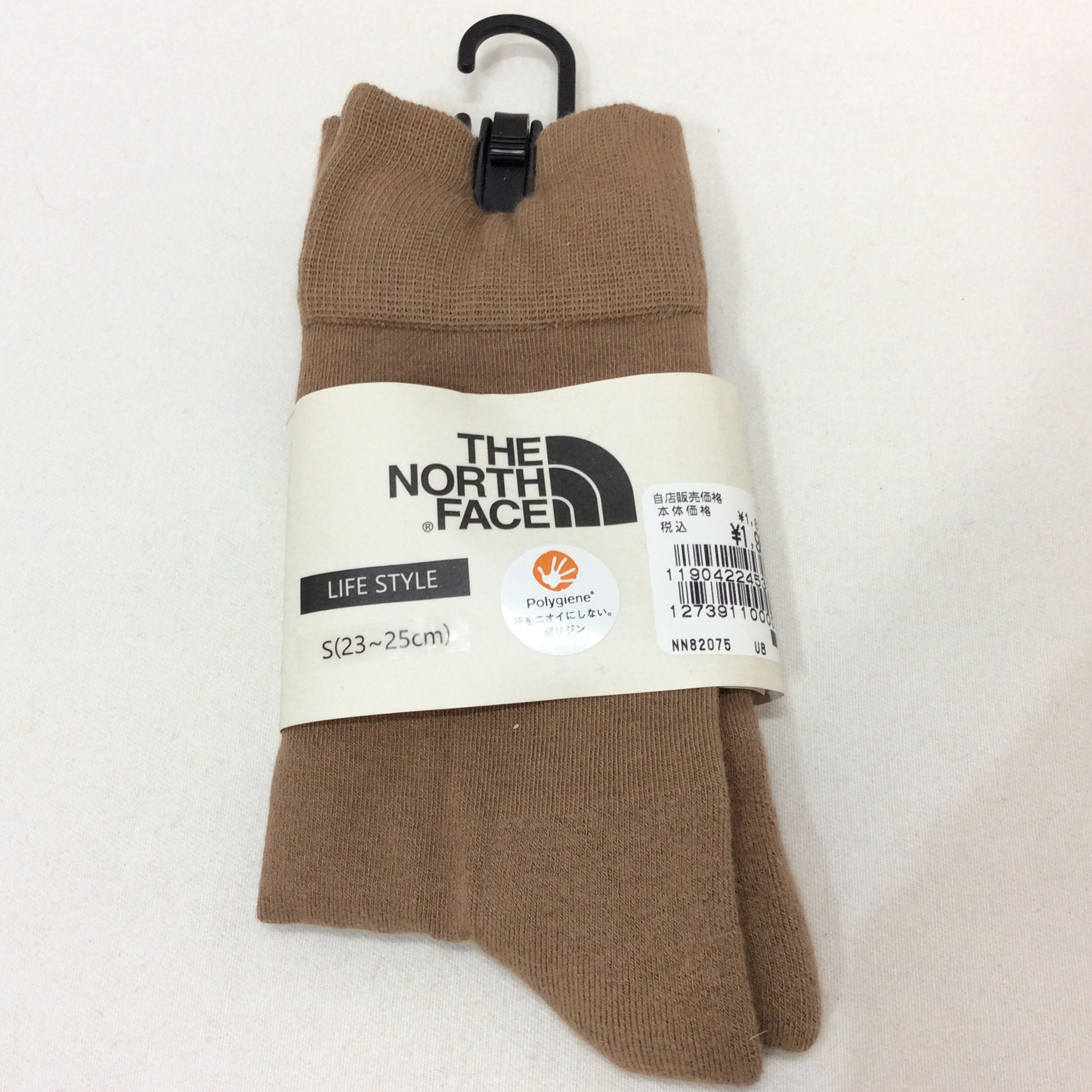 未使用☆THE NORTH FACE - ザ・ノースフェイス ソックス オーガニック エコ クルー S 23~25cm ブラウン