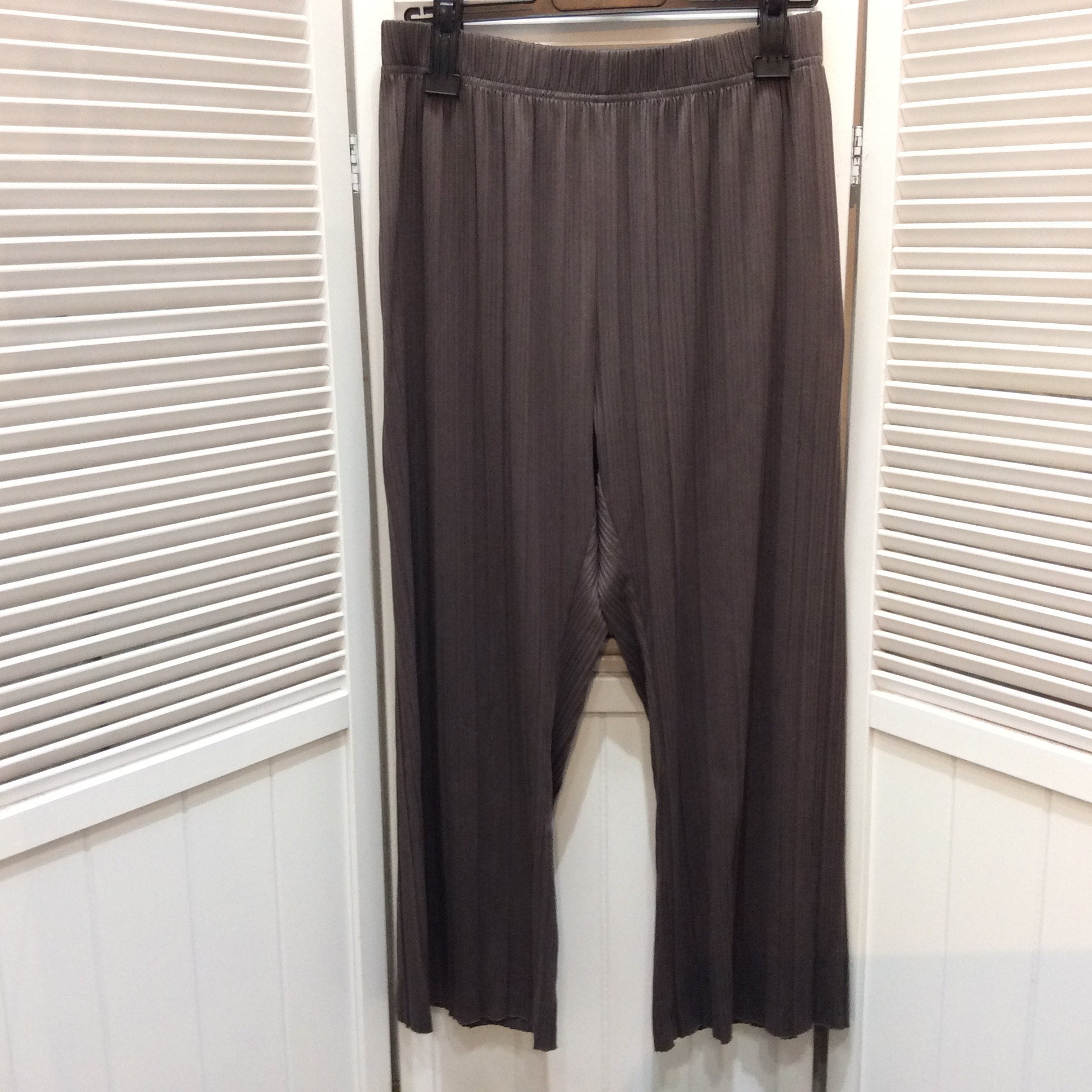 プリーツワイドパンツ  Lサイズ ダークブラウン