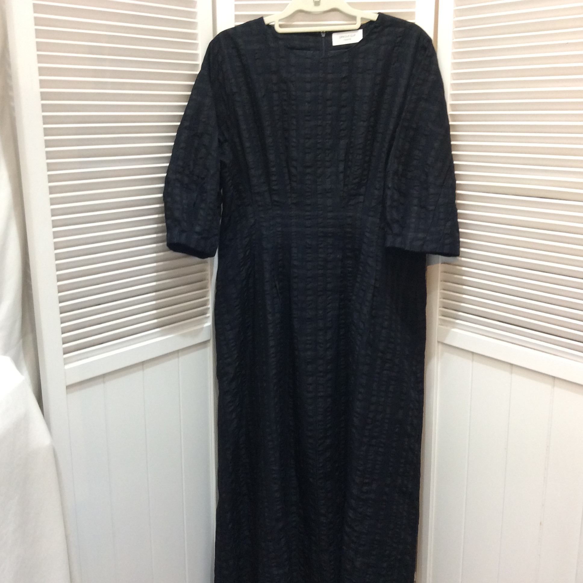 OPAQUE.CLIP ロングワンピース Lサイズ  ネイビーチェック柄 美品