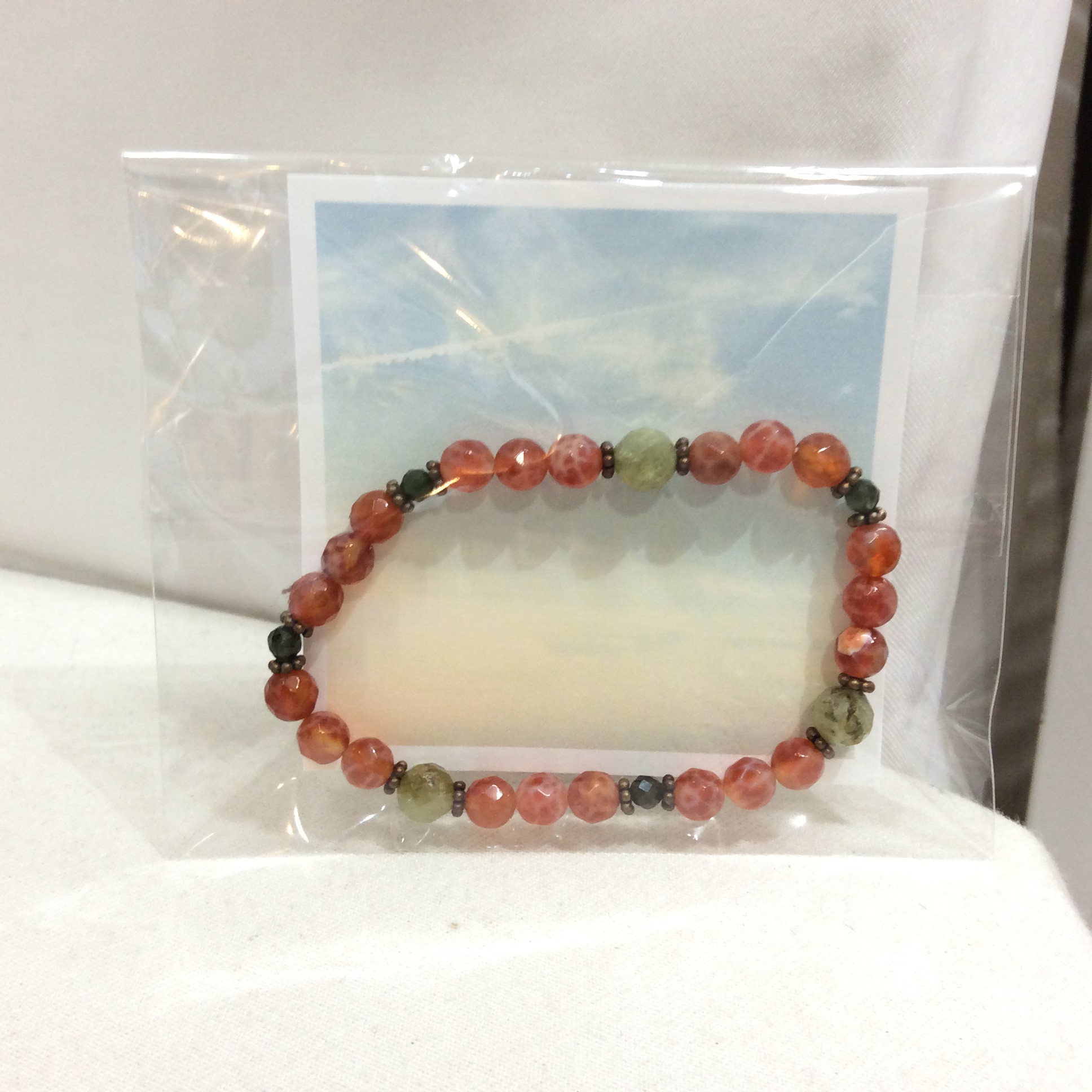 未使用 天然石ブレスレット カーネリン