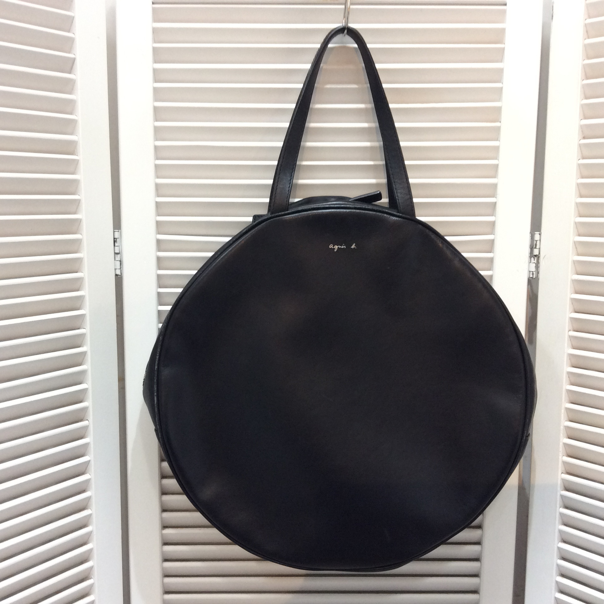 アニエス・ベー レザーバッグ  黒