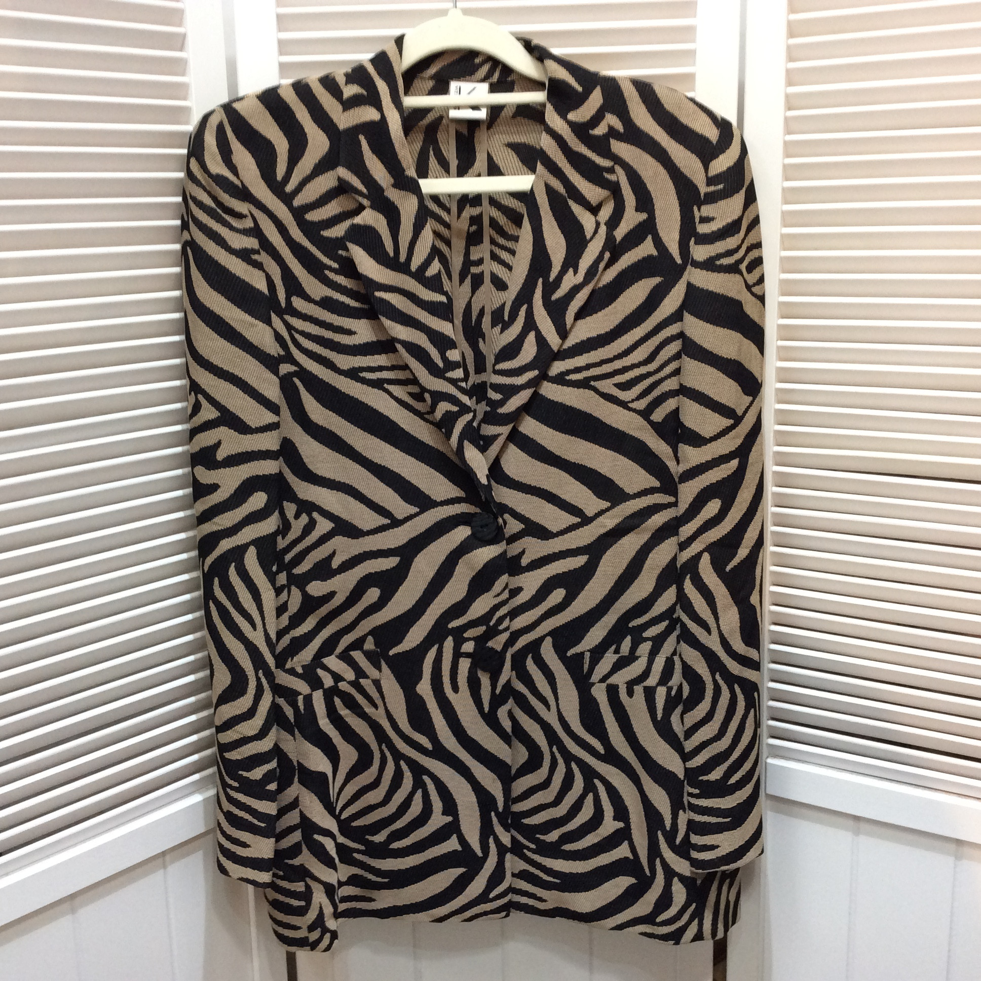 KRIZIA クリツィア ジャケット メッシュ 40 ベージュ×ブラック