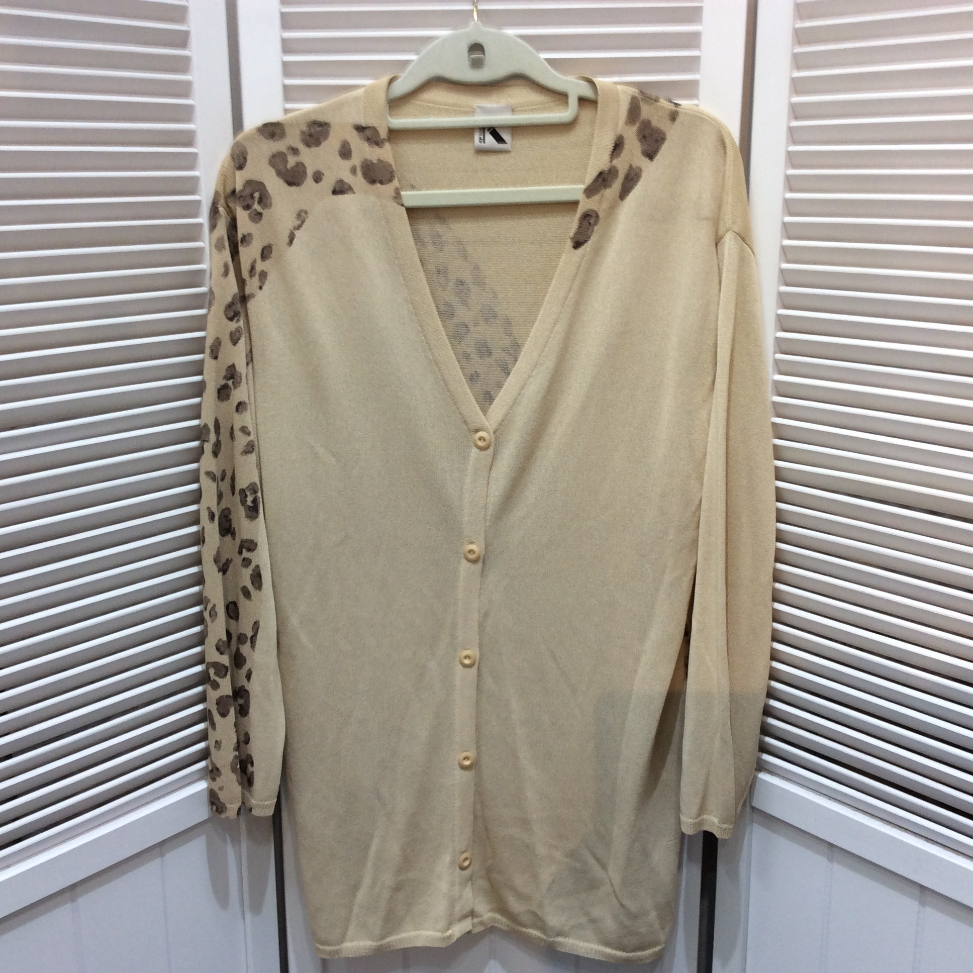 KRIZIA クリツィア カーディガン 40 ベージュ ヒョウ