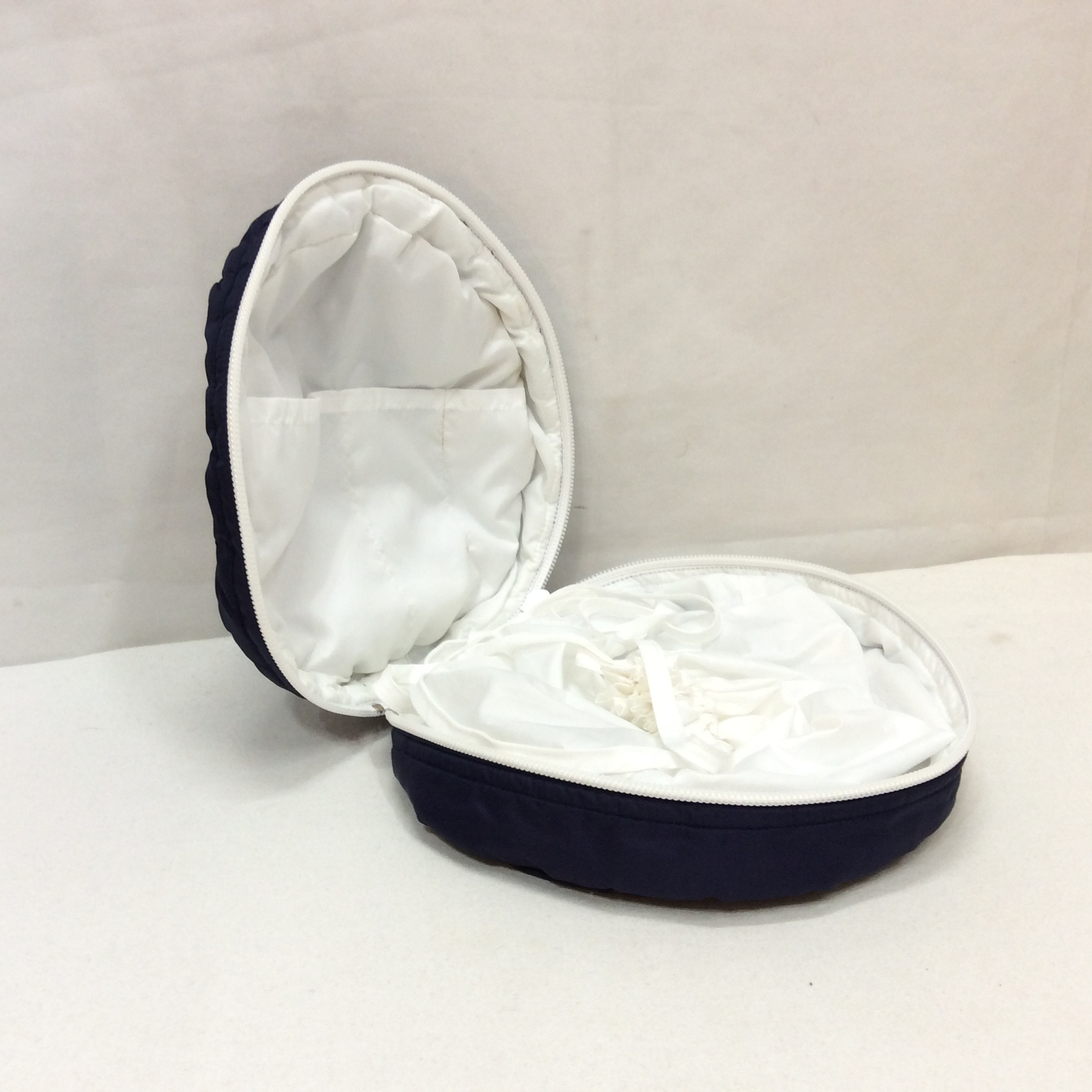 未使用 ランジェリーポーチ  ネイビー丸型