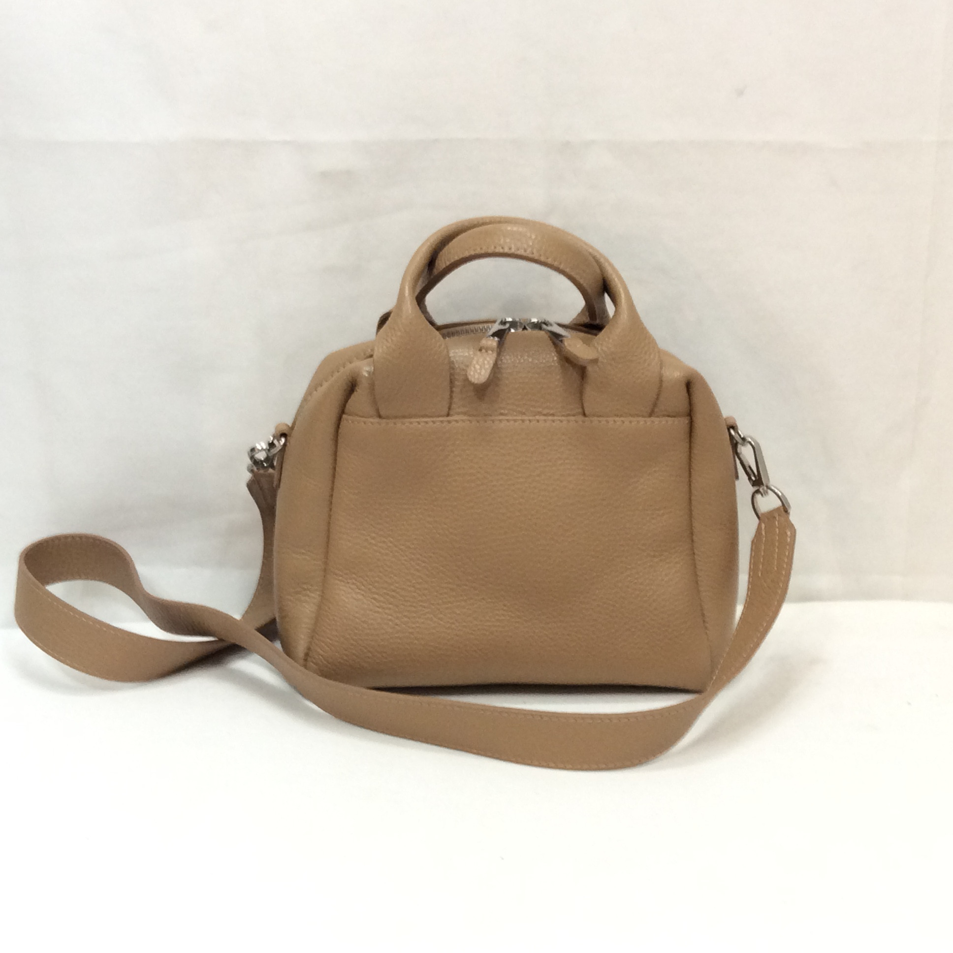 ITALY ショルダー付き2WAYレザーバッグ  ベージュ  美品