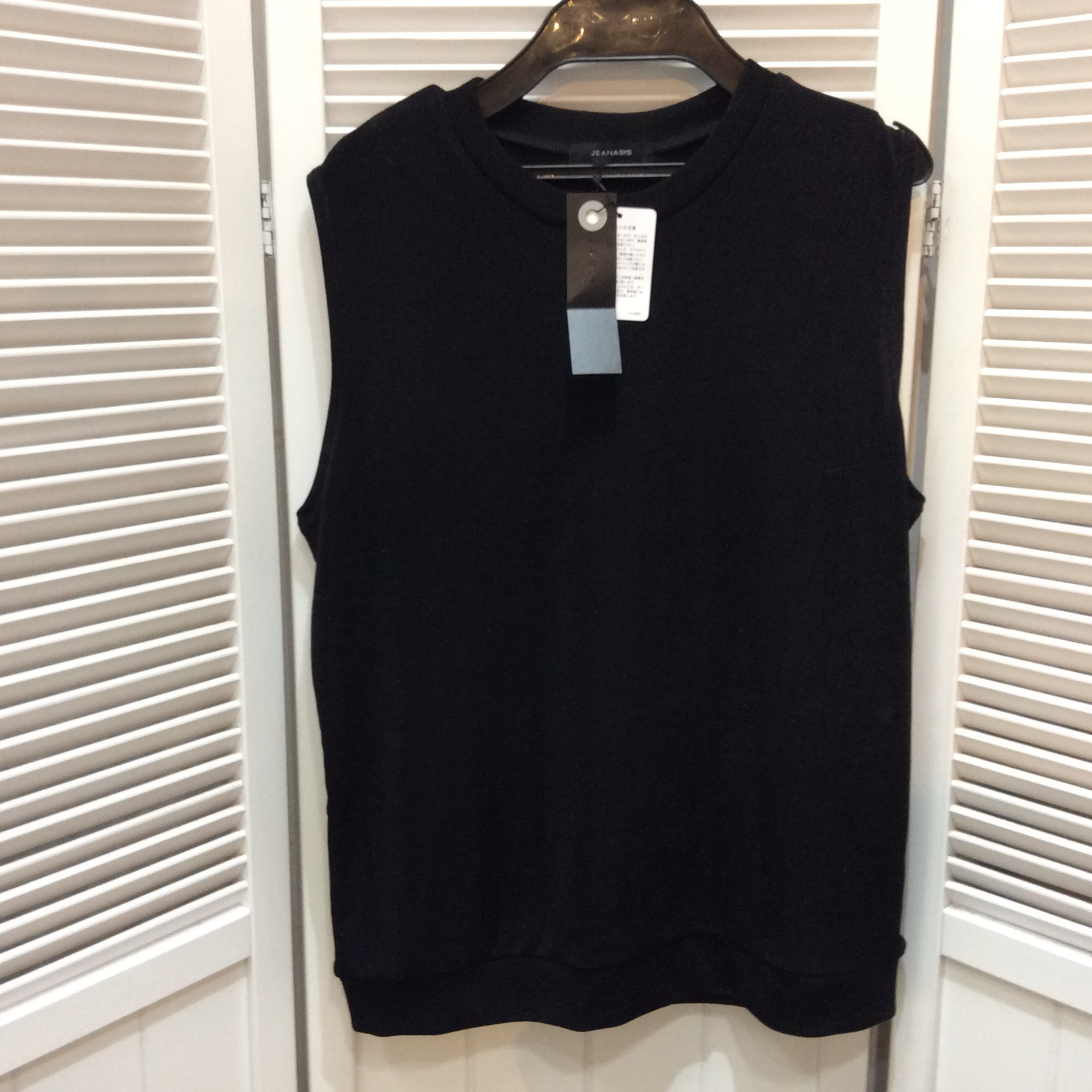 未使用 JEANASIS ノースリーブセーター フリーサイズ   ブラック