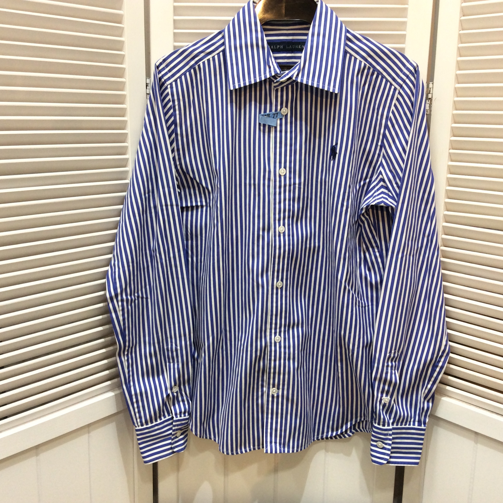 ラルフローレン 長袖ブラウス  11号  ブルーストライプ  