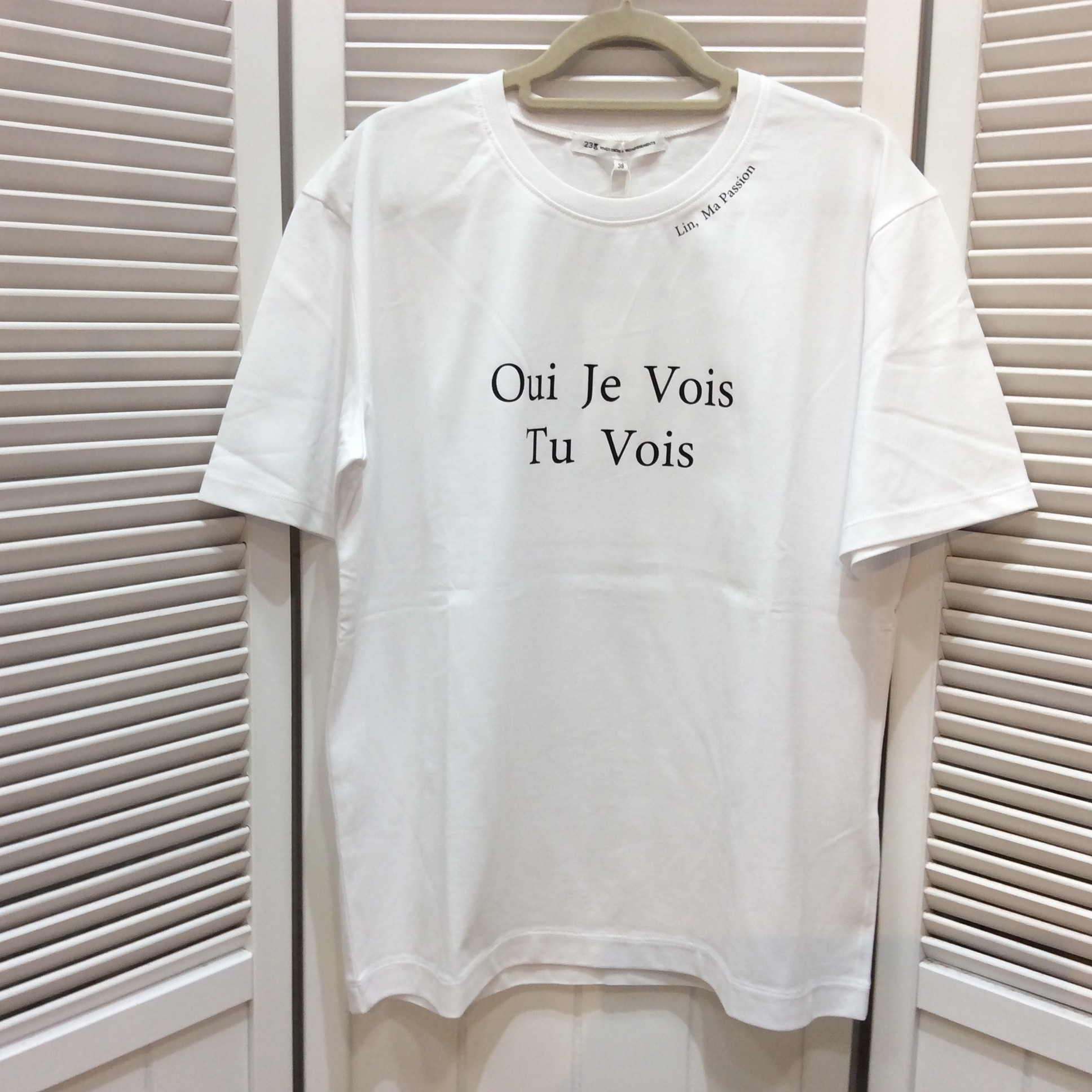 未使用 23区Tシャツ  サイズ38   ホワイト／プリント柄